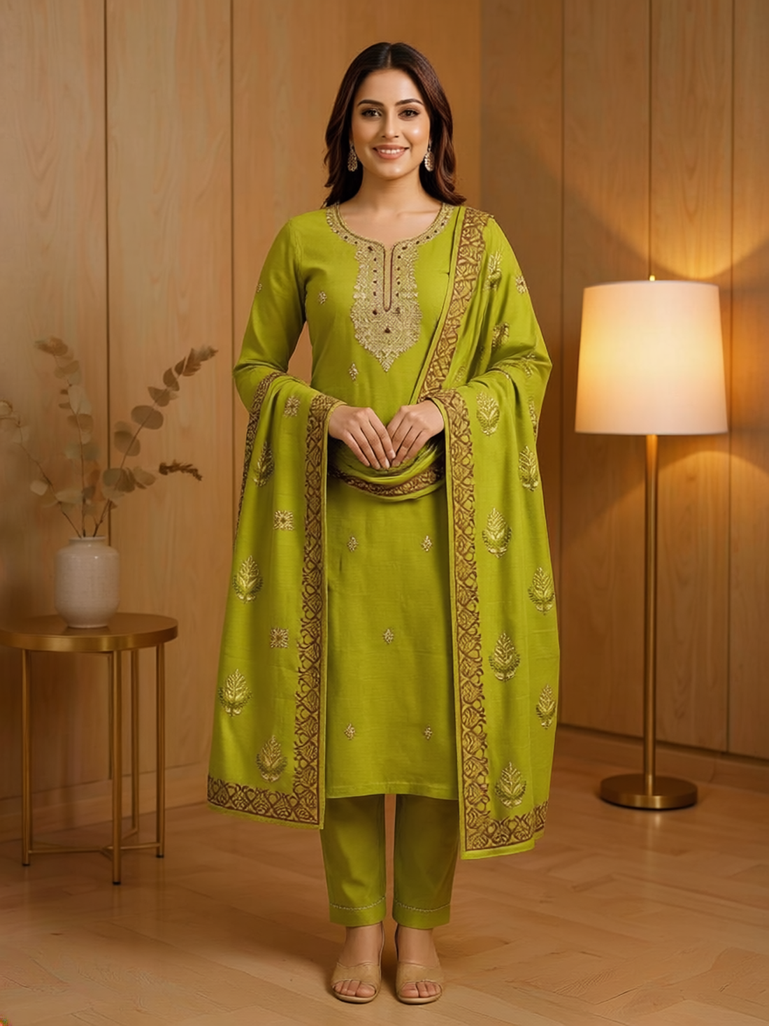 Abhira Silk Straight-Cut Suit