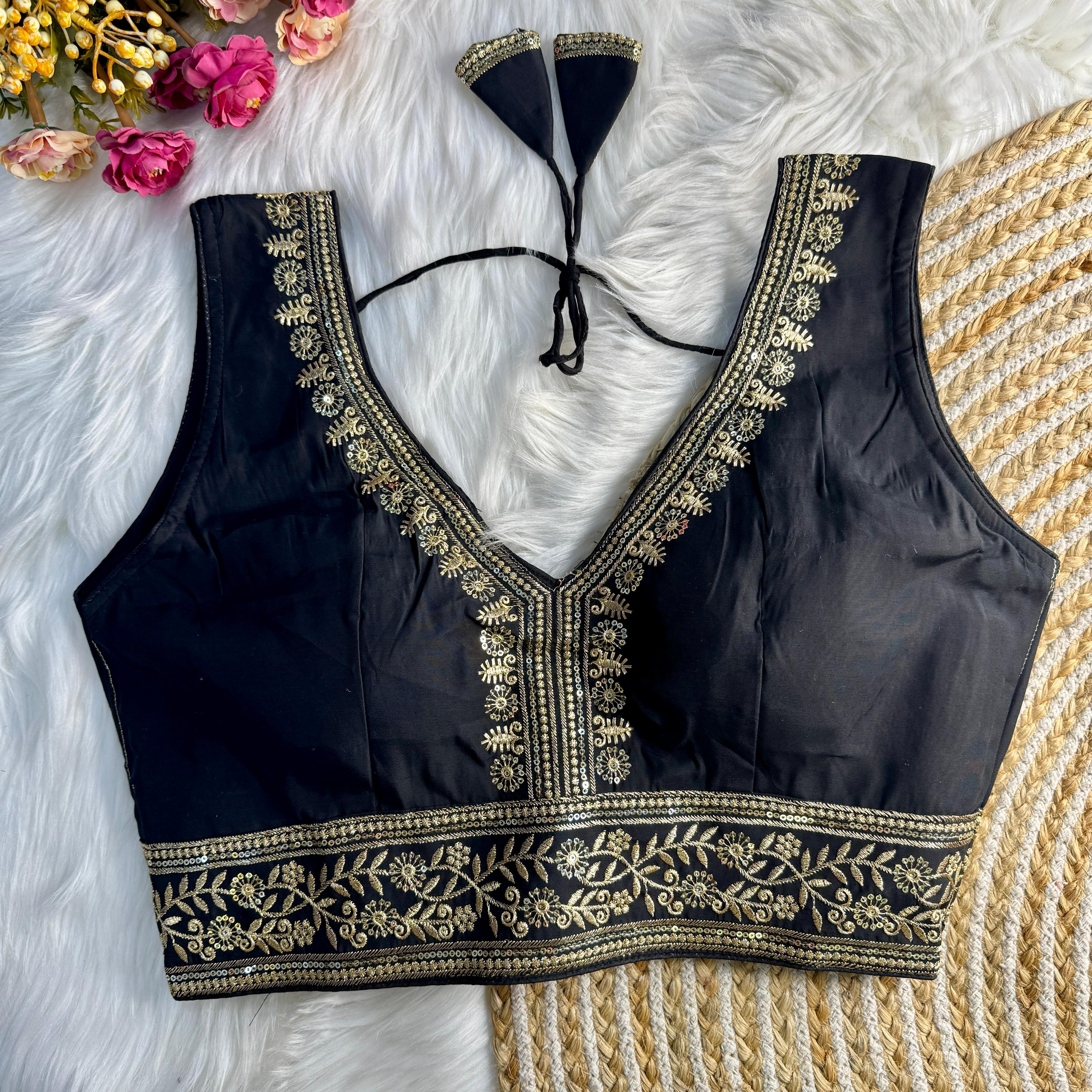 Silk Embroidered Work Blouse