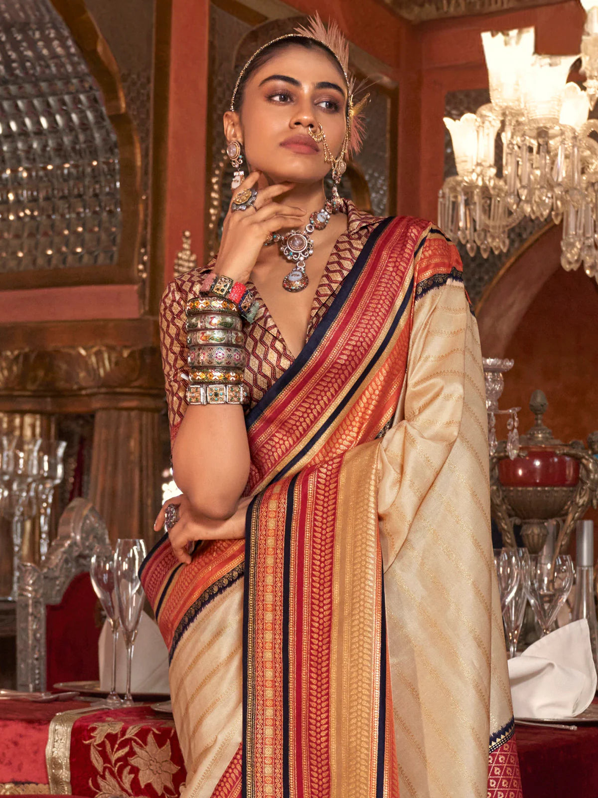 Sarita Silk Printed Saree - Roop Darshan