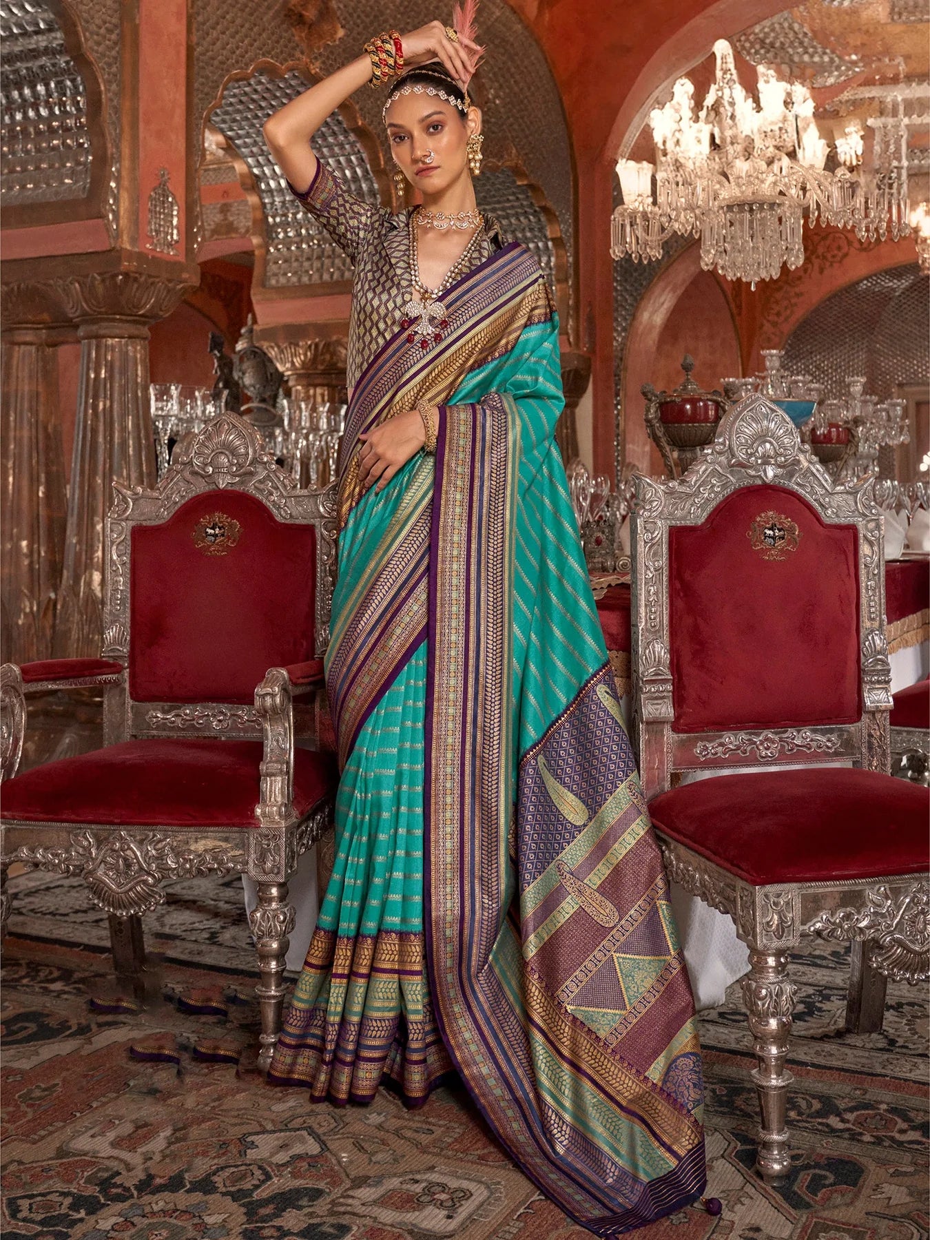 Akila Silk Printed Saree - Roop Darshan