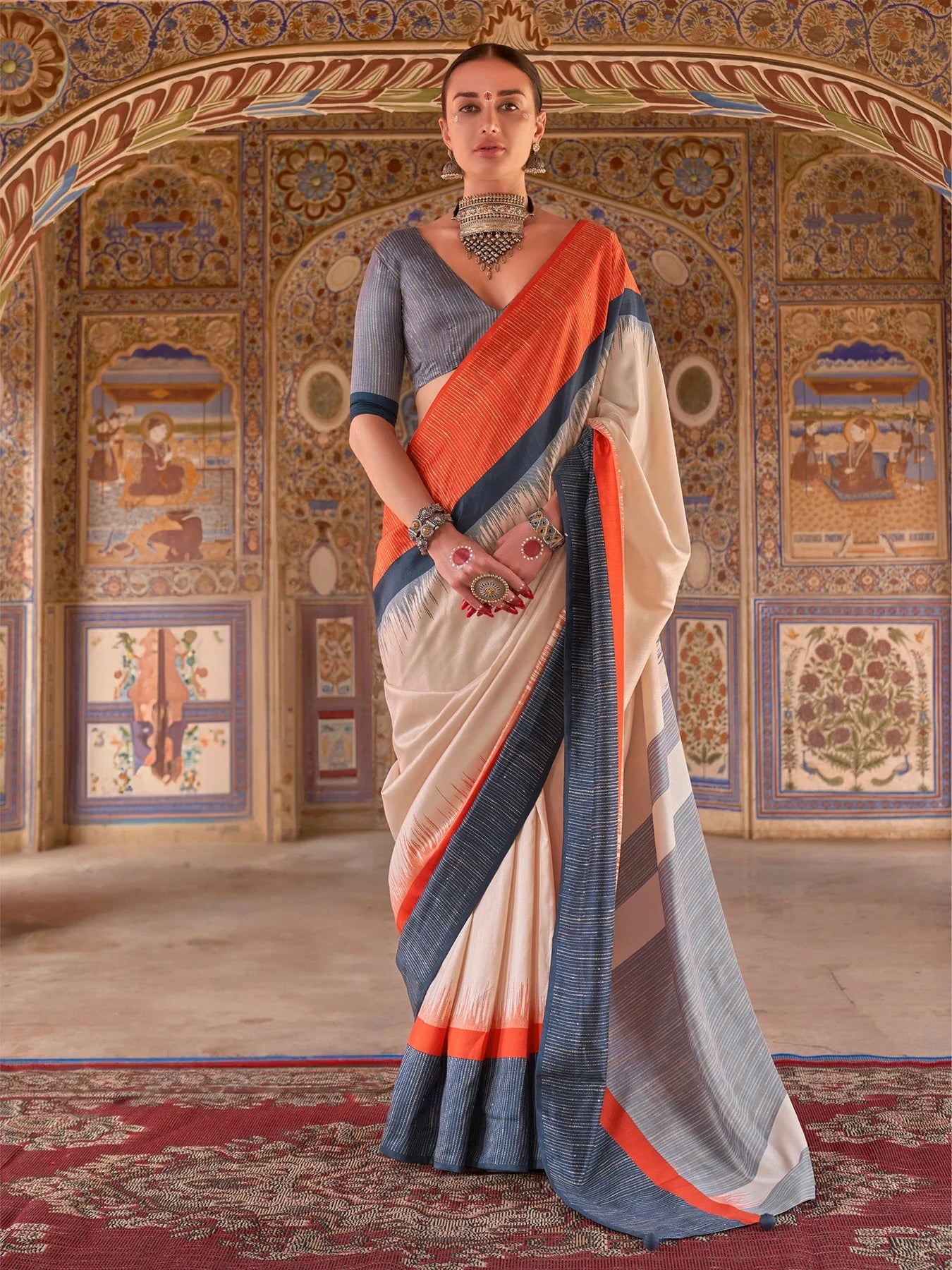 Champa Silk Printed Saree - Roop Darshan