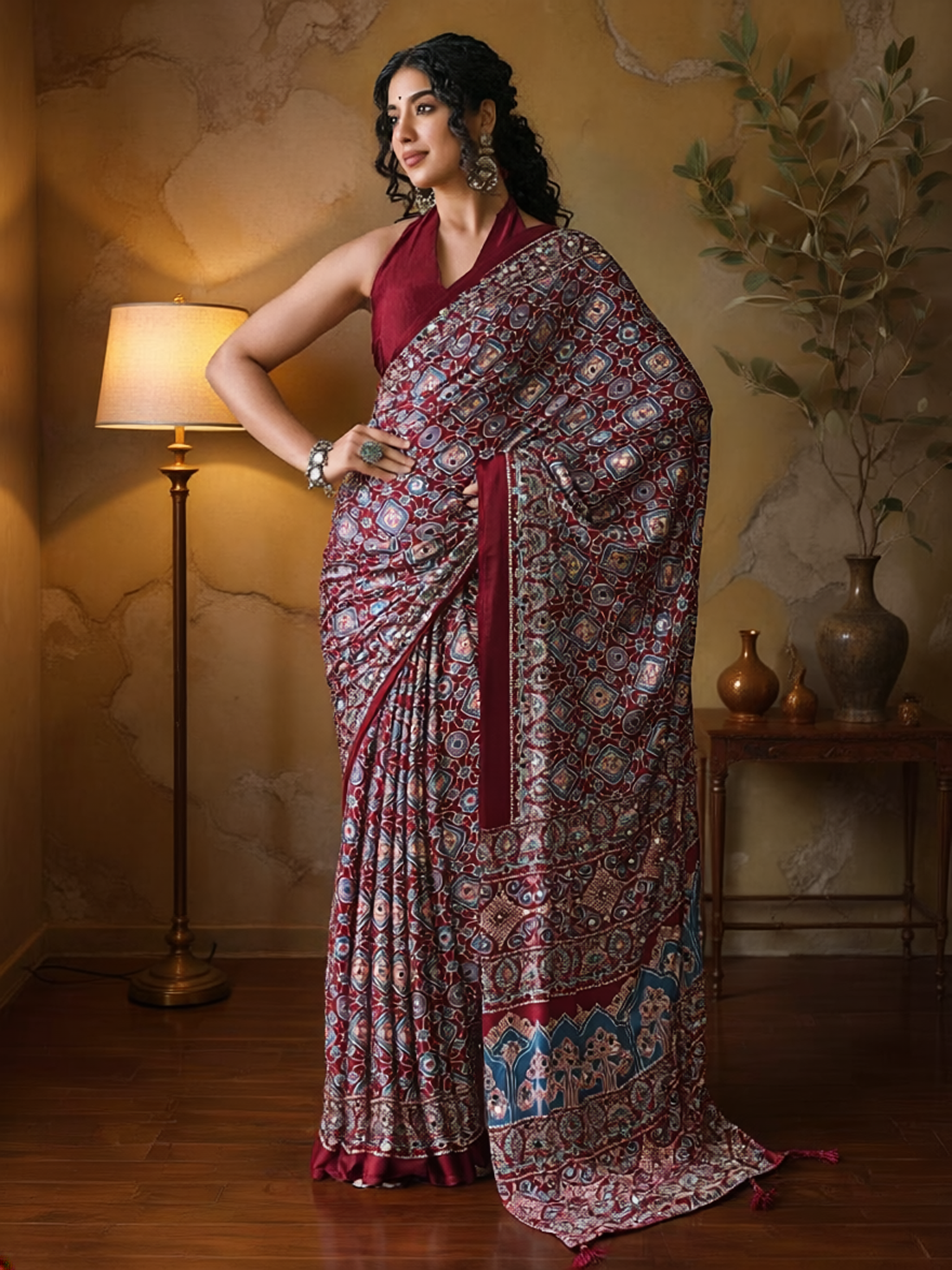 Kreena Silk Printed Saree - Roop Darshan