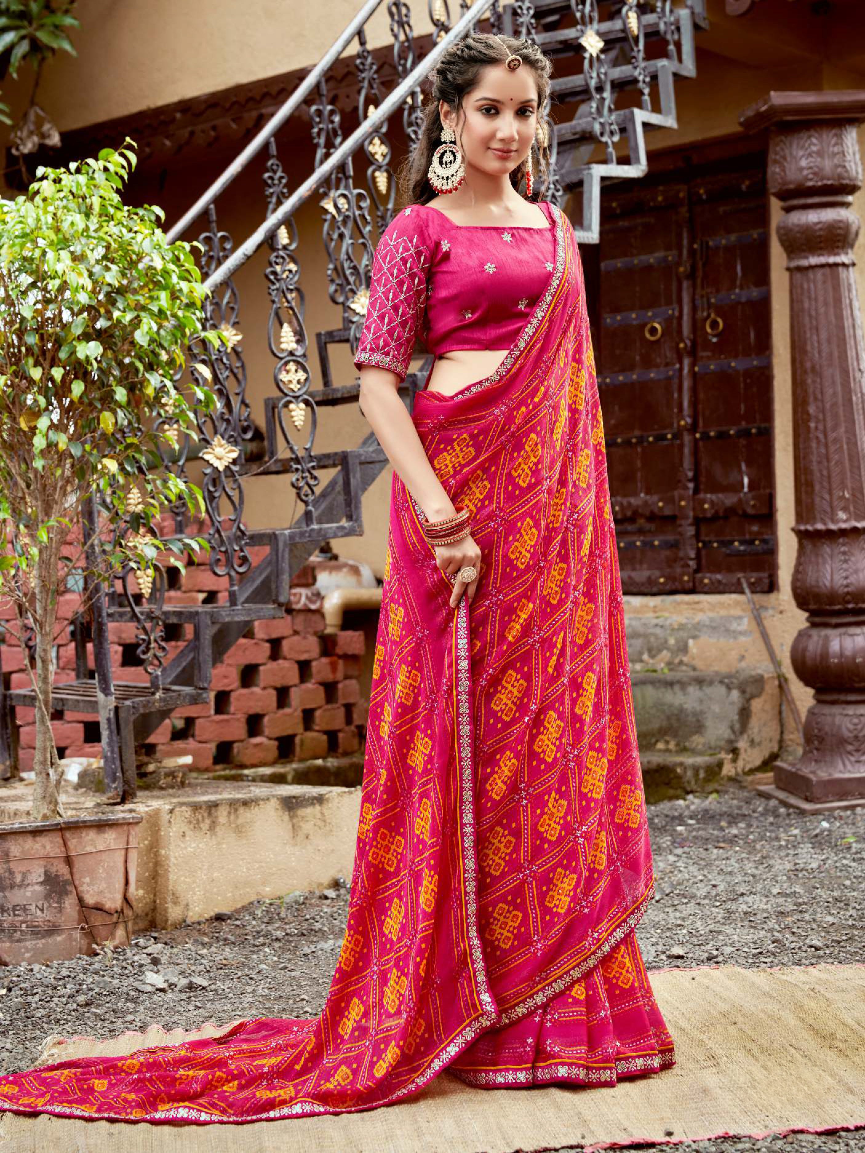 Maher Bandhani Saree - Roop Darshan