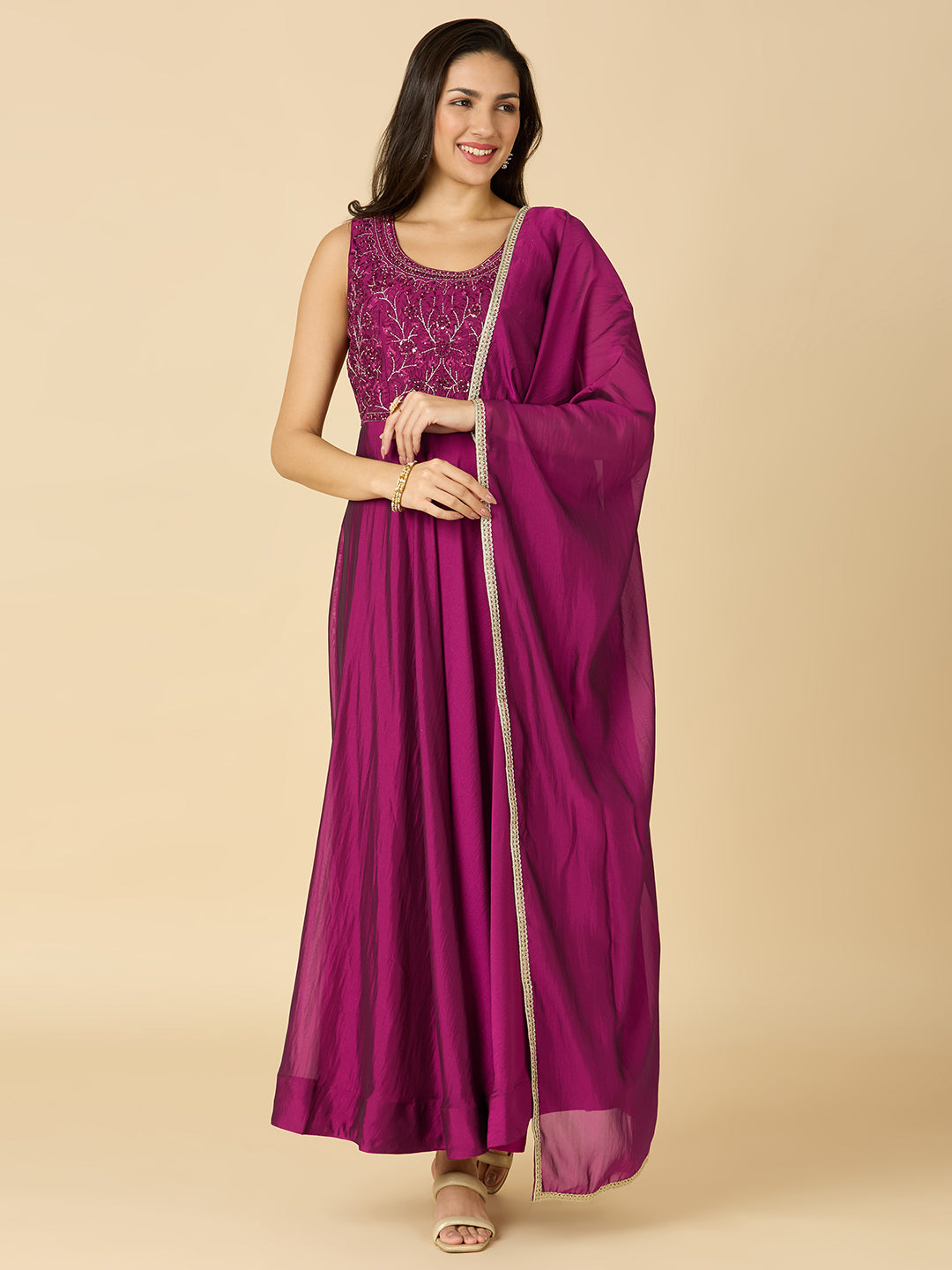 Sarika Gown With Dupatta - Roop Darshan