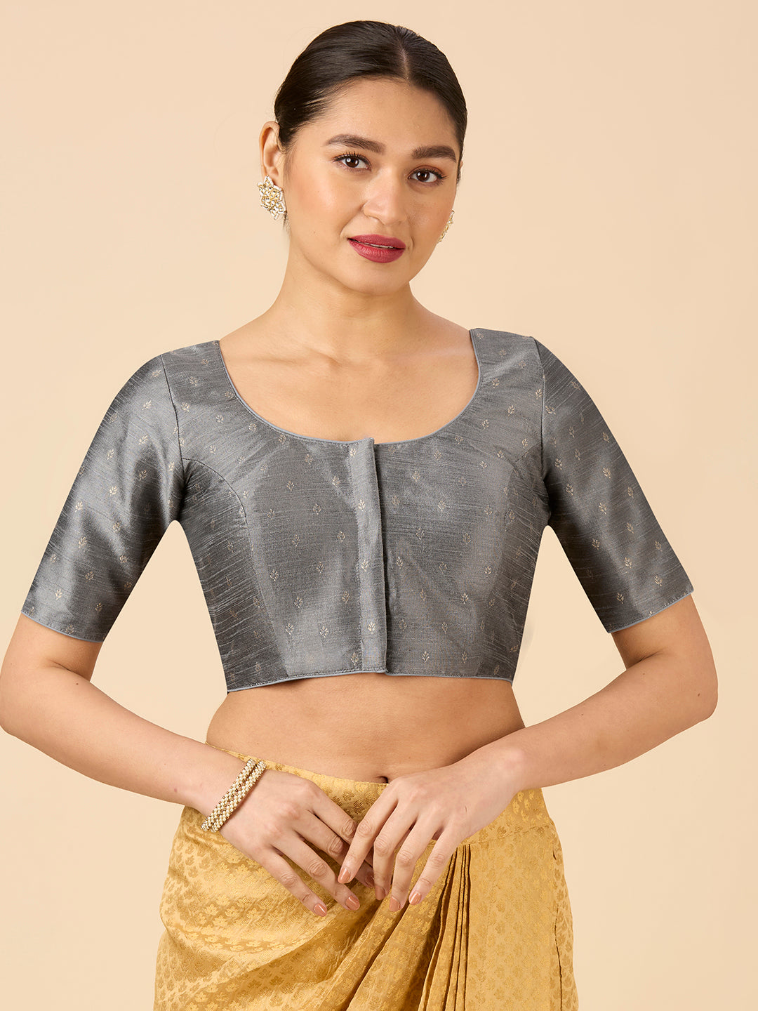 Dupion Silk Saree Blouse - Roop Darshan