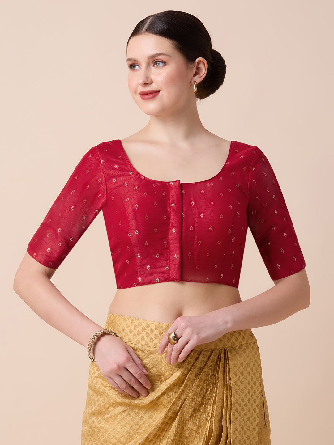 Dupion Silk Saree Blouse - Roop Darshan