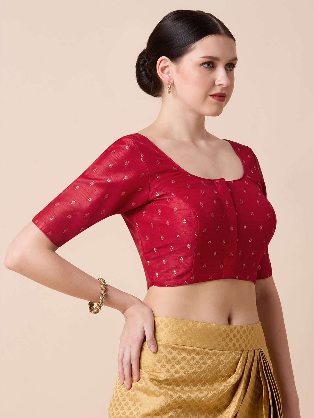 Dupion Silk Saree Blouse - Roop Darshan