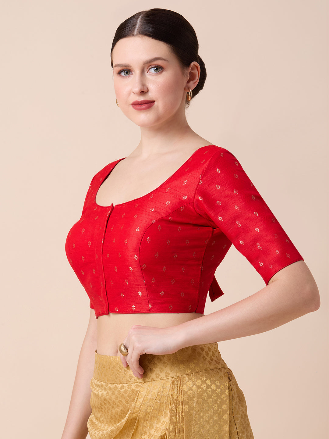 Dupion Silk Saree Blouse - Roop Darshan