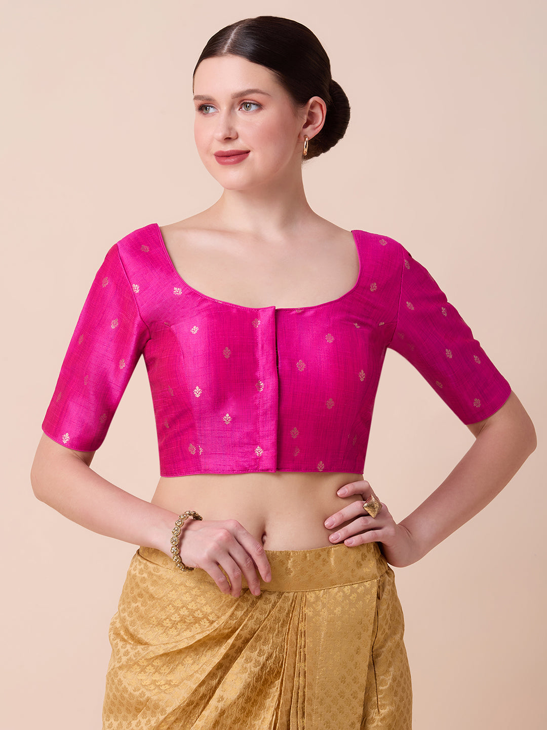 Dupion Silk Saree Blouse - Roop Darshan