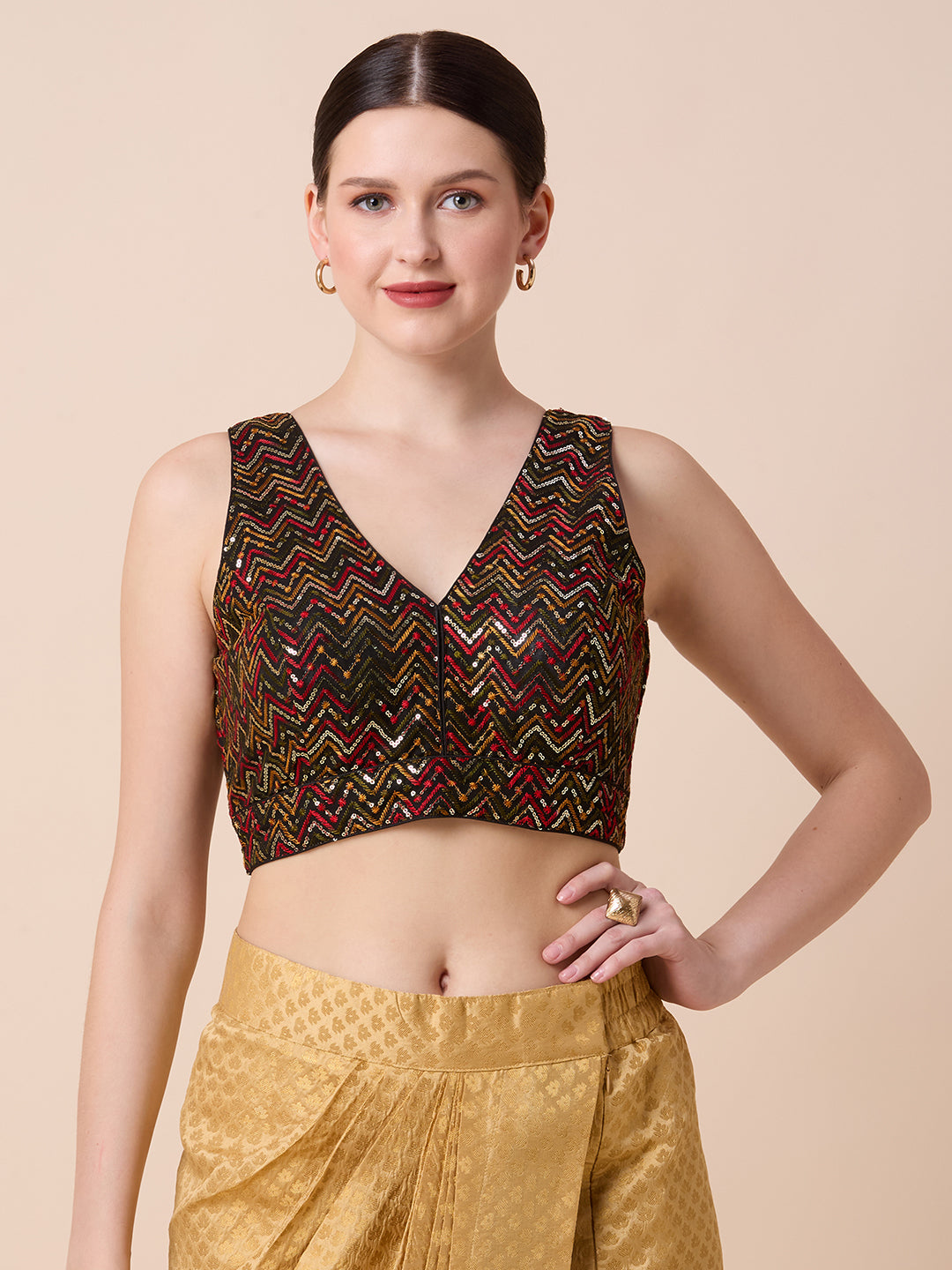 Silk Embroidered Blouse - Roop Darshan