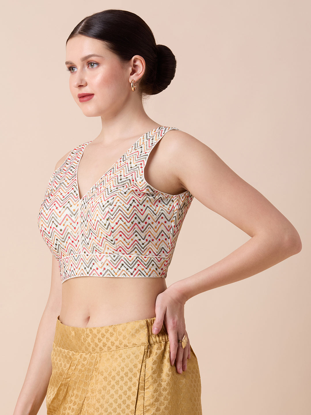 Silk Embroidered Blouse - Roop Darshan