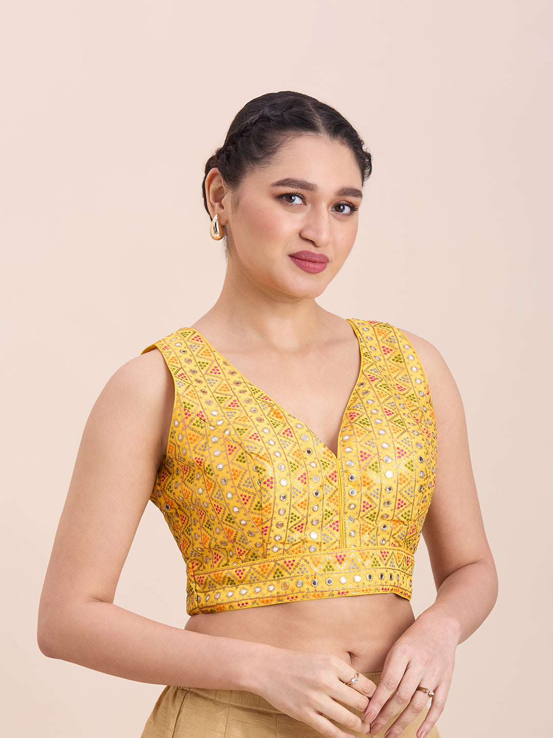 Brocade Resham Tiki Work Blouse - Roop Darshan