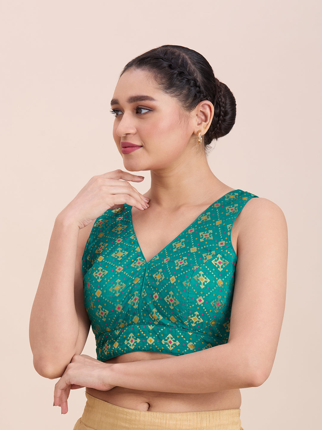 Brocade Silk Blouse - Roop Darshan