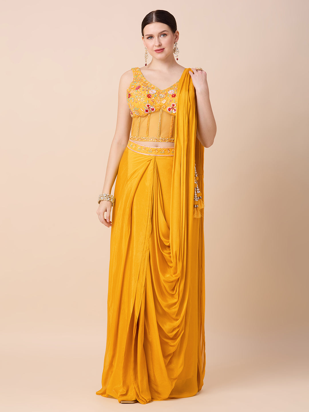 Kiana Ready To Wear Choli Saree - Roop Darshan