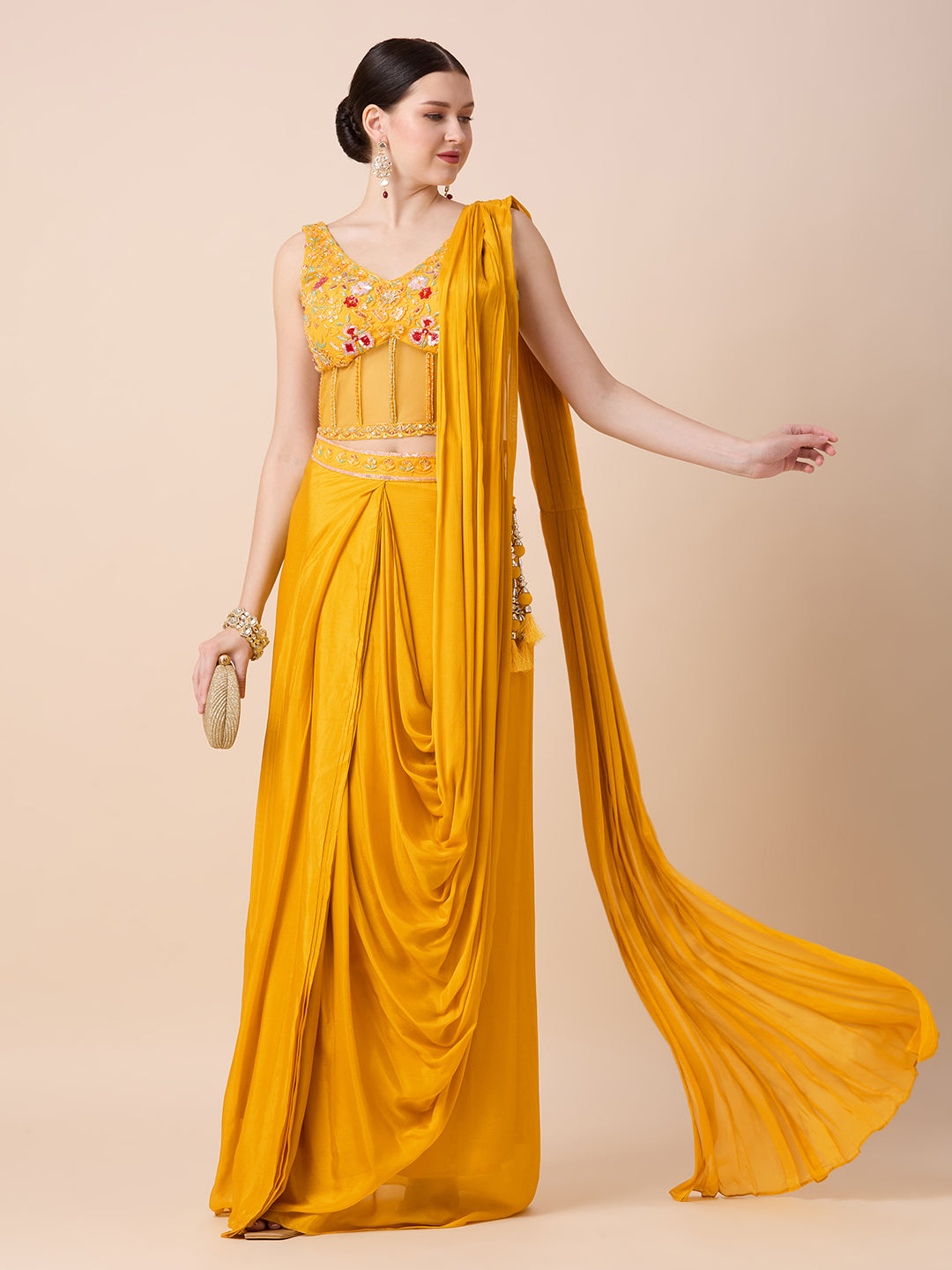 Kiana Ready To Wear Choli Saree - Roop Darshan