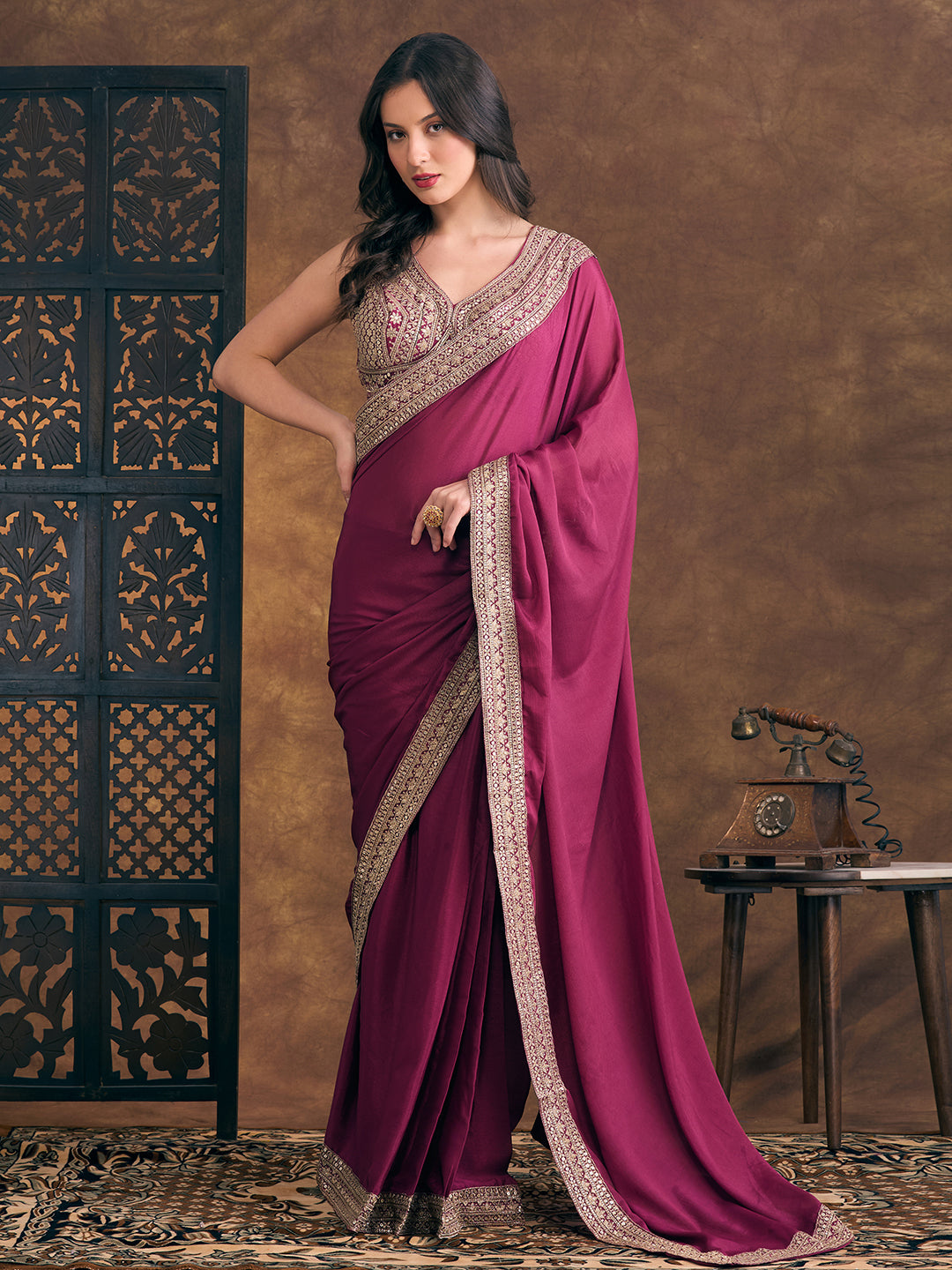 Jisha Ready To Wear Choli Saree - Roop Darshan