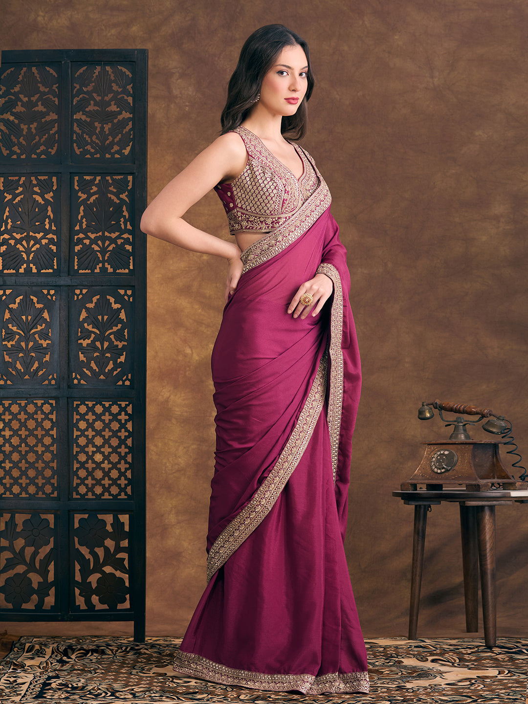 Jisha Ready To Wear Choli Saree - Roop Darshan