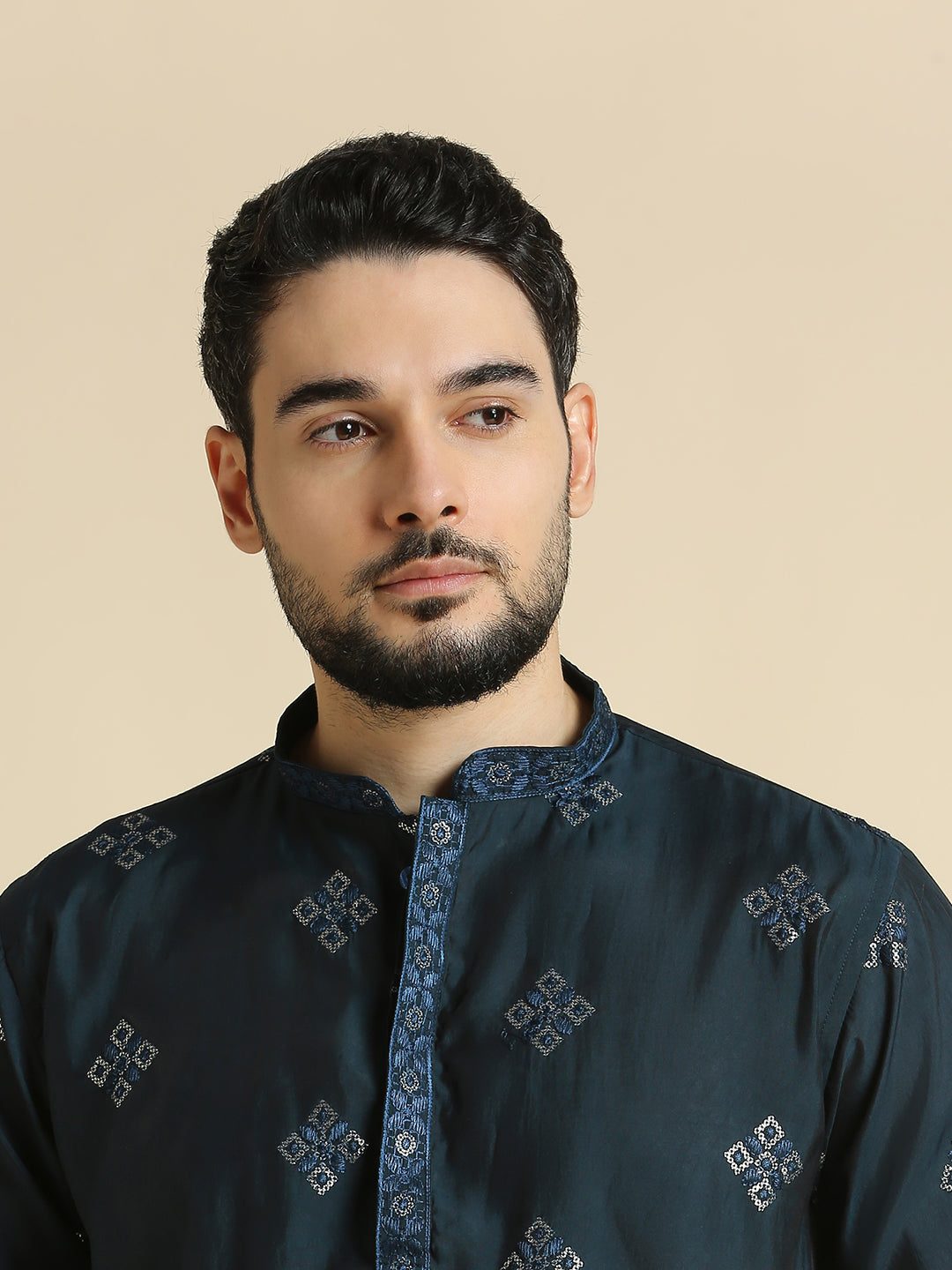 Mens Silk Resham Work Kurta