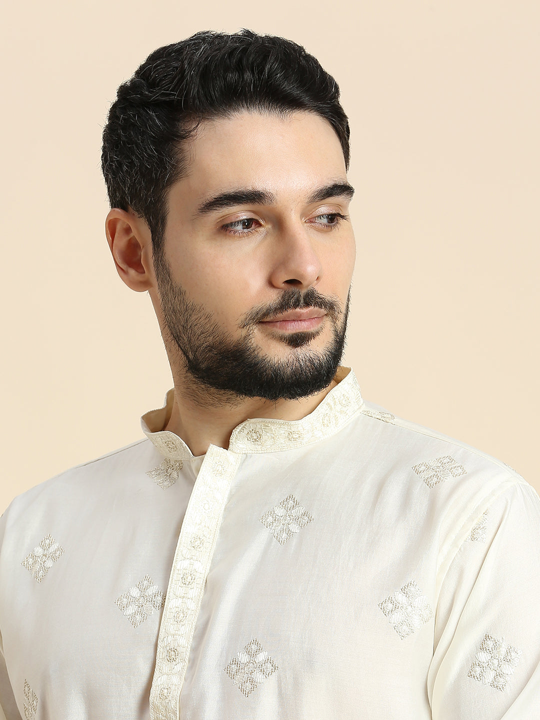 Mens Silk Resham Work Kurta