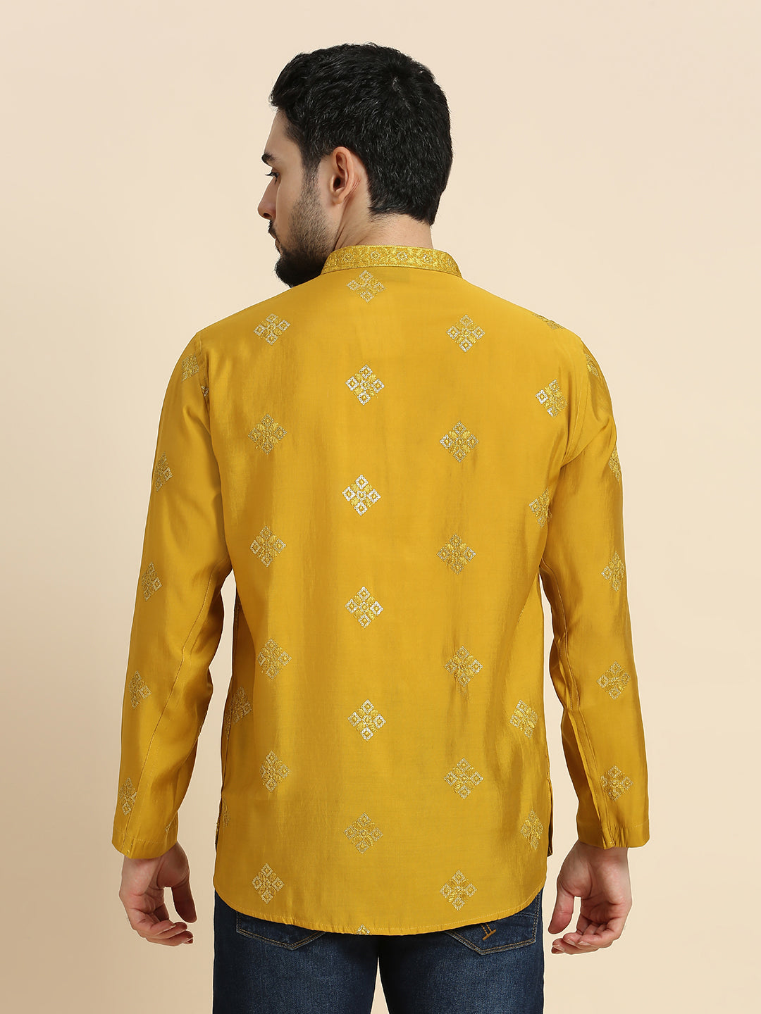 Mens Silk Resham Work Kurta