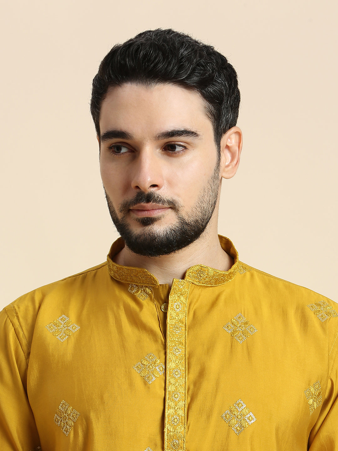 Mens Silk Resham Work Kurta