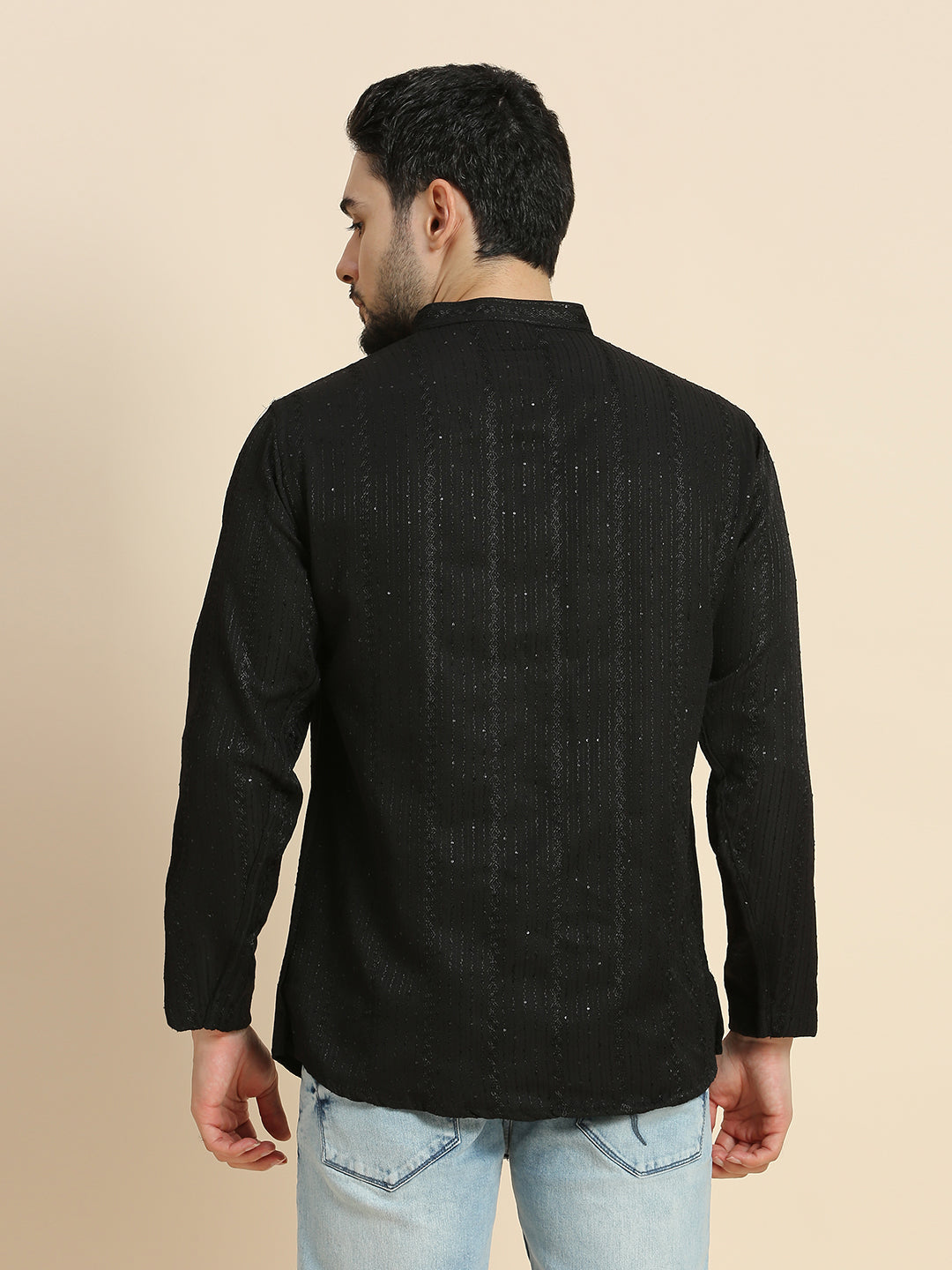 Mens Silk Embroidered Kurta