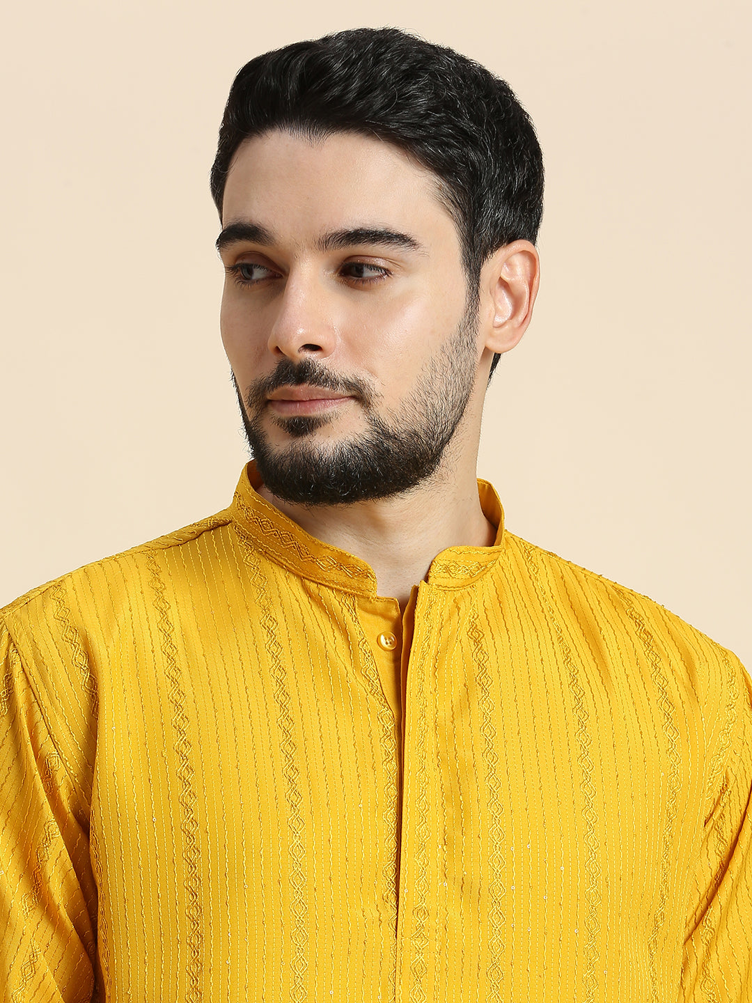 Mens Silk Embroidered Kurta