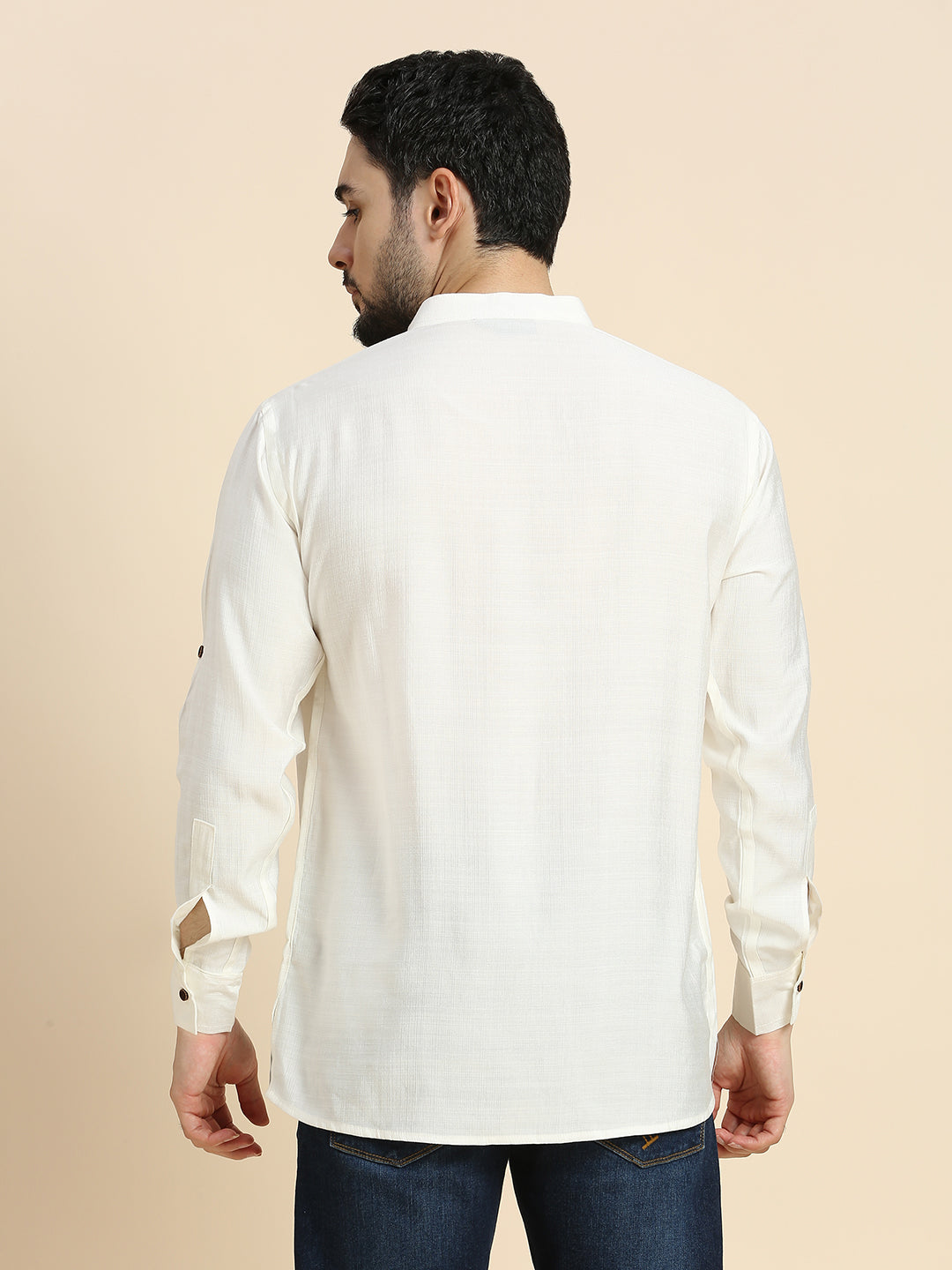 Mens Silk Resham Work Kurta - Roop Darshan