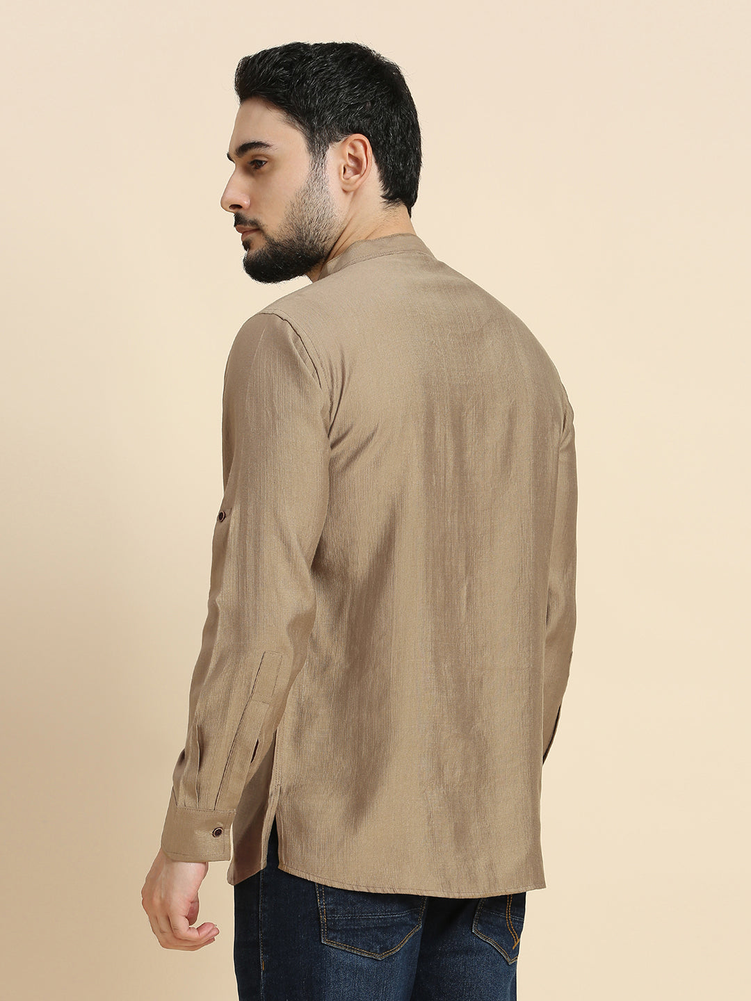 Mens Silk Resham Work Kurta