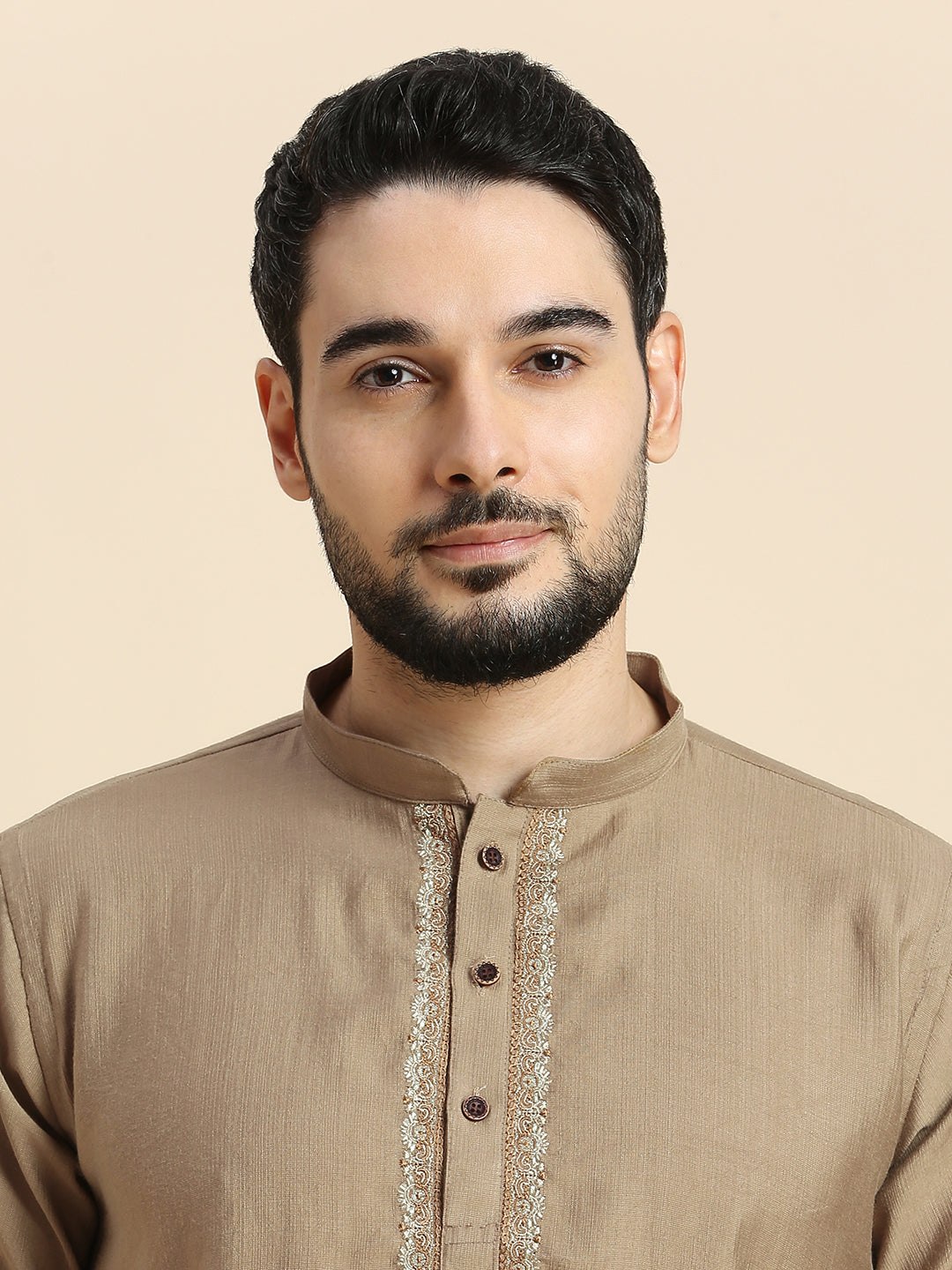 Mens Silk Resham Work Kurta - Roop Darshan