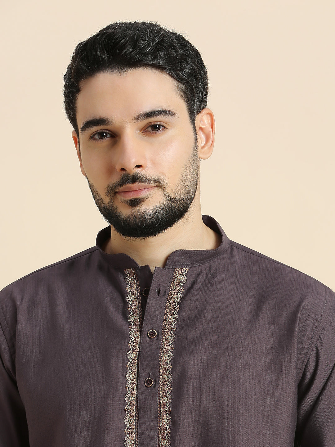 Mens Silk Resham Work Kurta