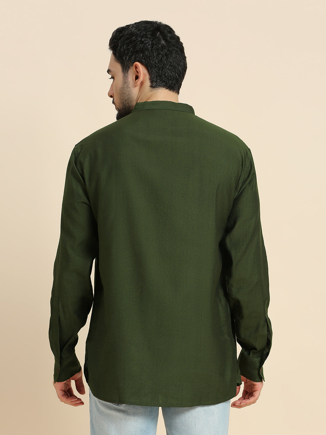 Mens Silk Resham Work Kurta