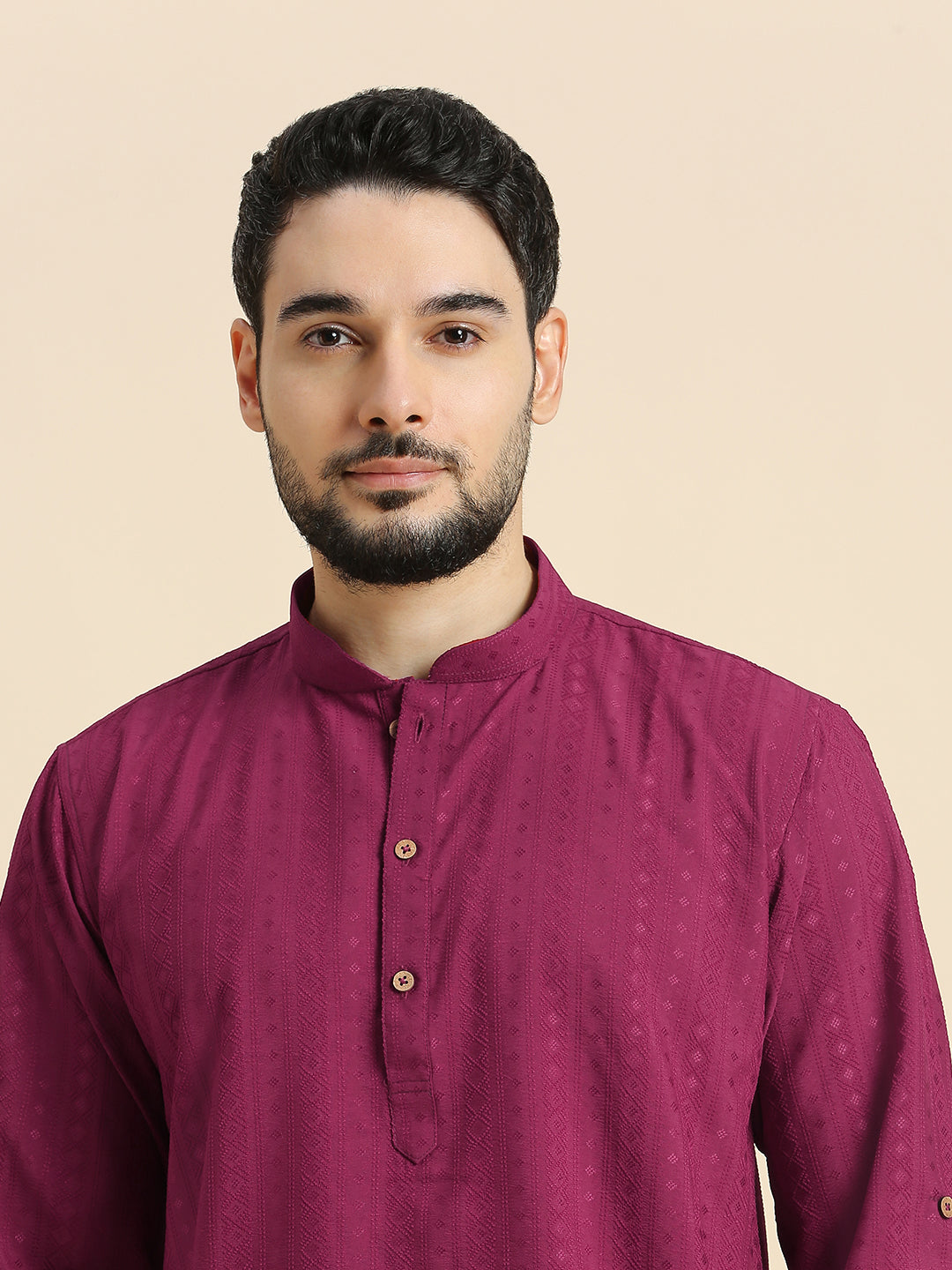 Mens Silk Embroidered Kurta - Roop Darshan