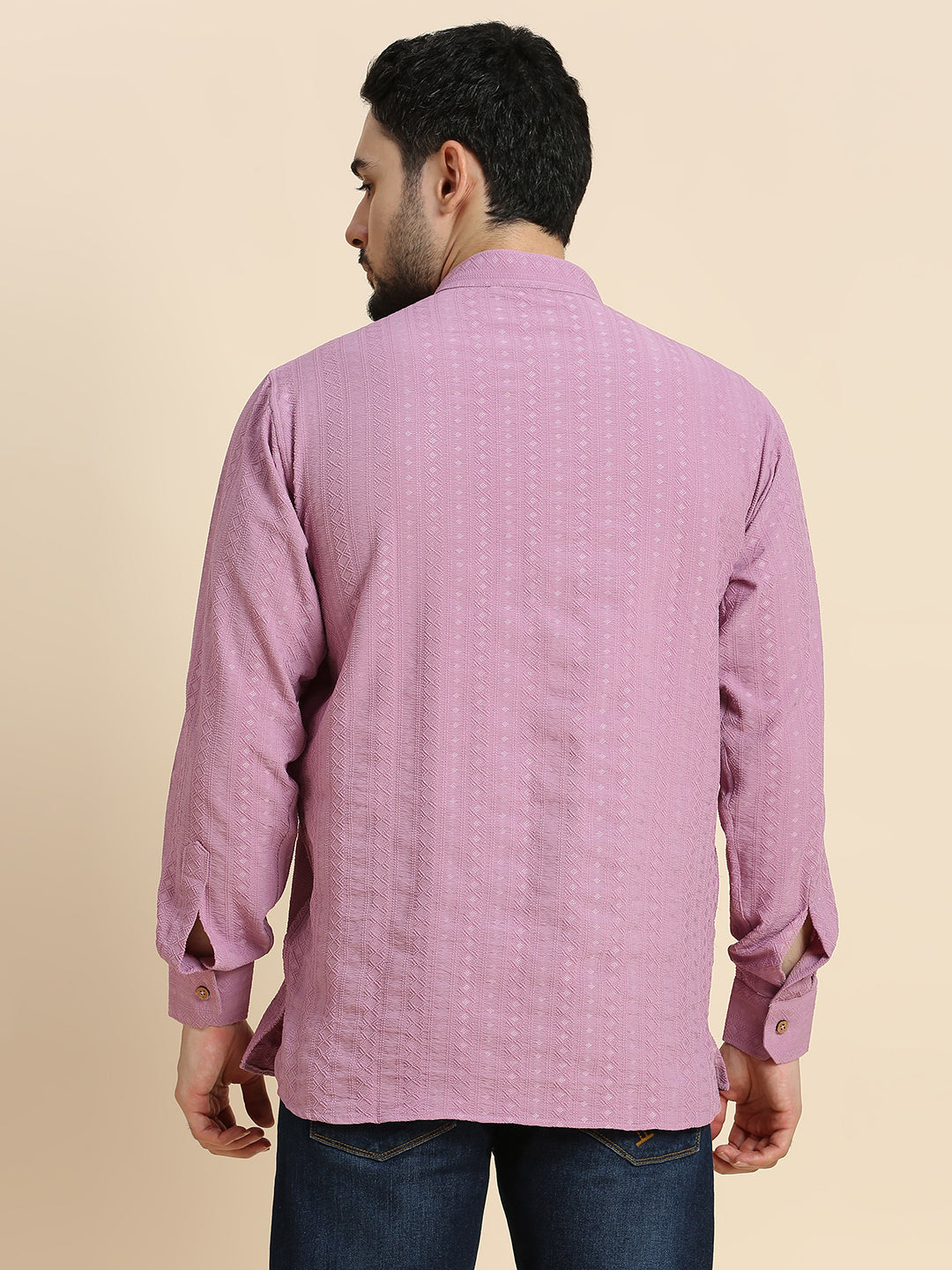 Mens Silk Embroidered Kurta - Roop Darshan