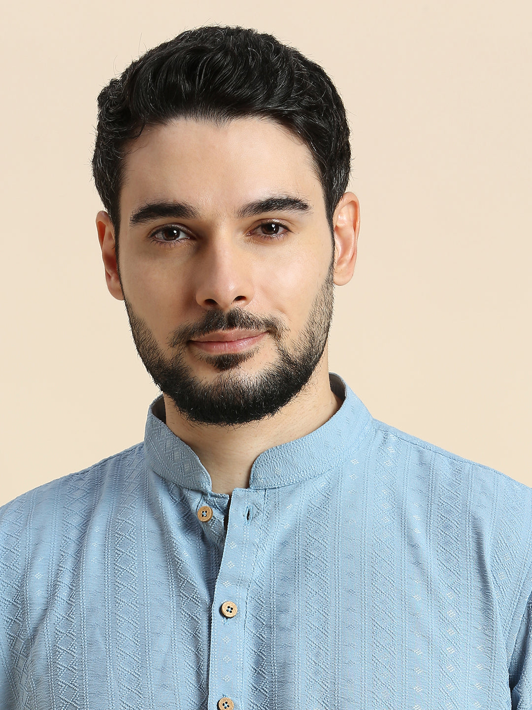 Mens Silk Embroidered Kurta - Roop Darshan
