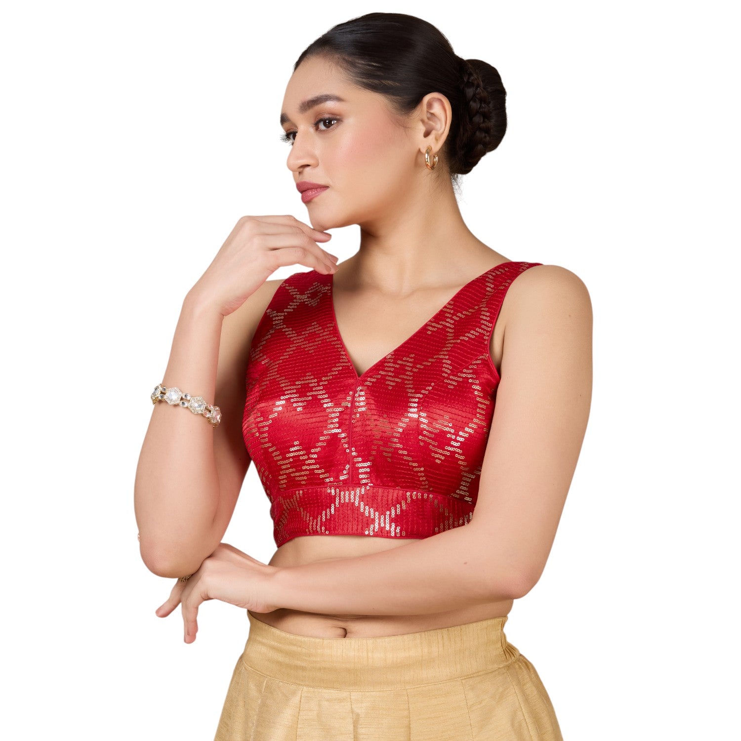 Silk Zari Tiki Work Blouse - Roop Darshan