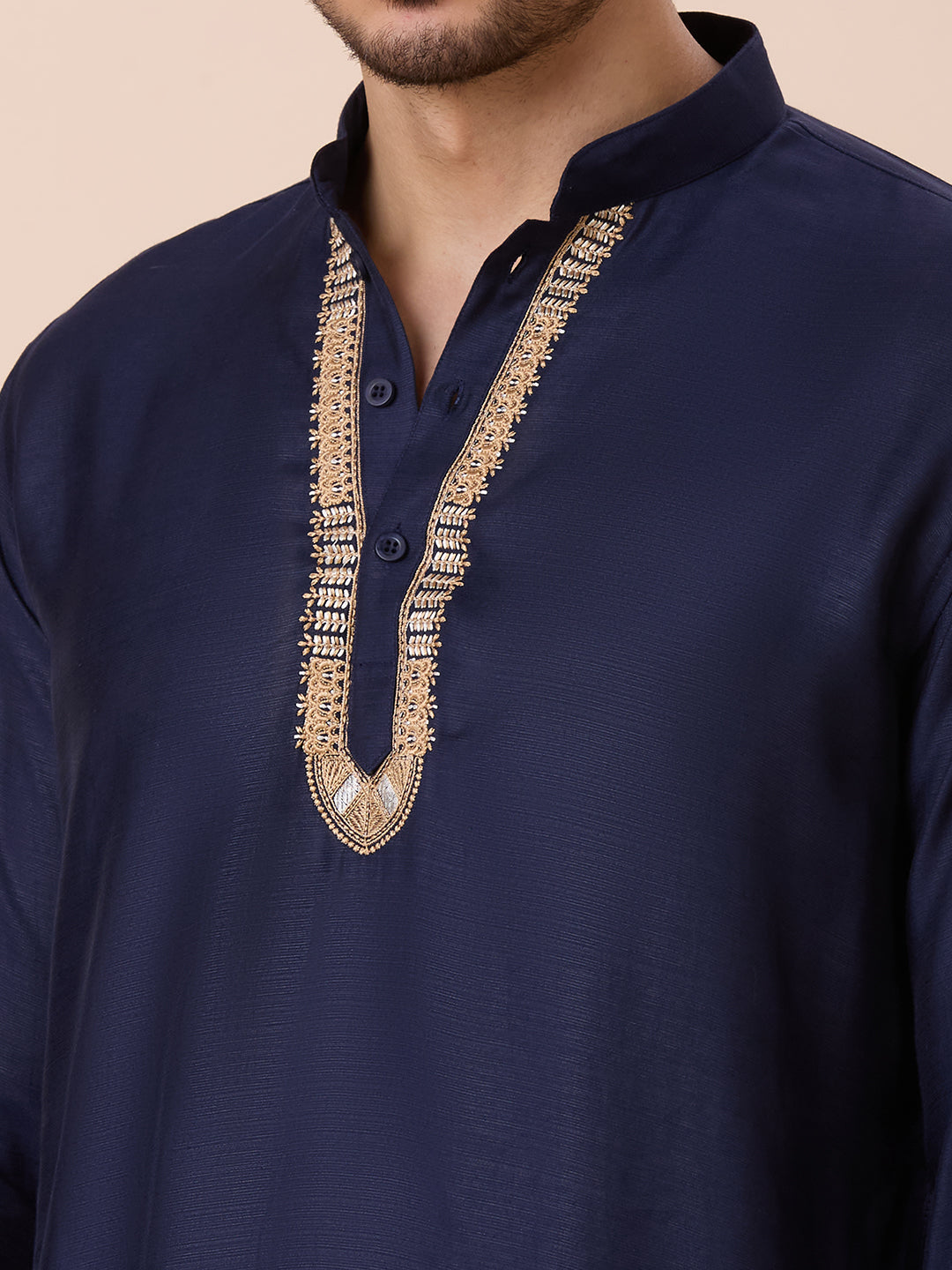Mens Silk Resham Work Kurta - Roop Darshan