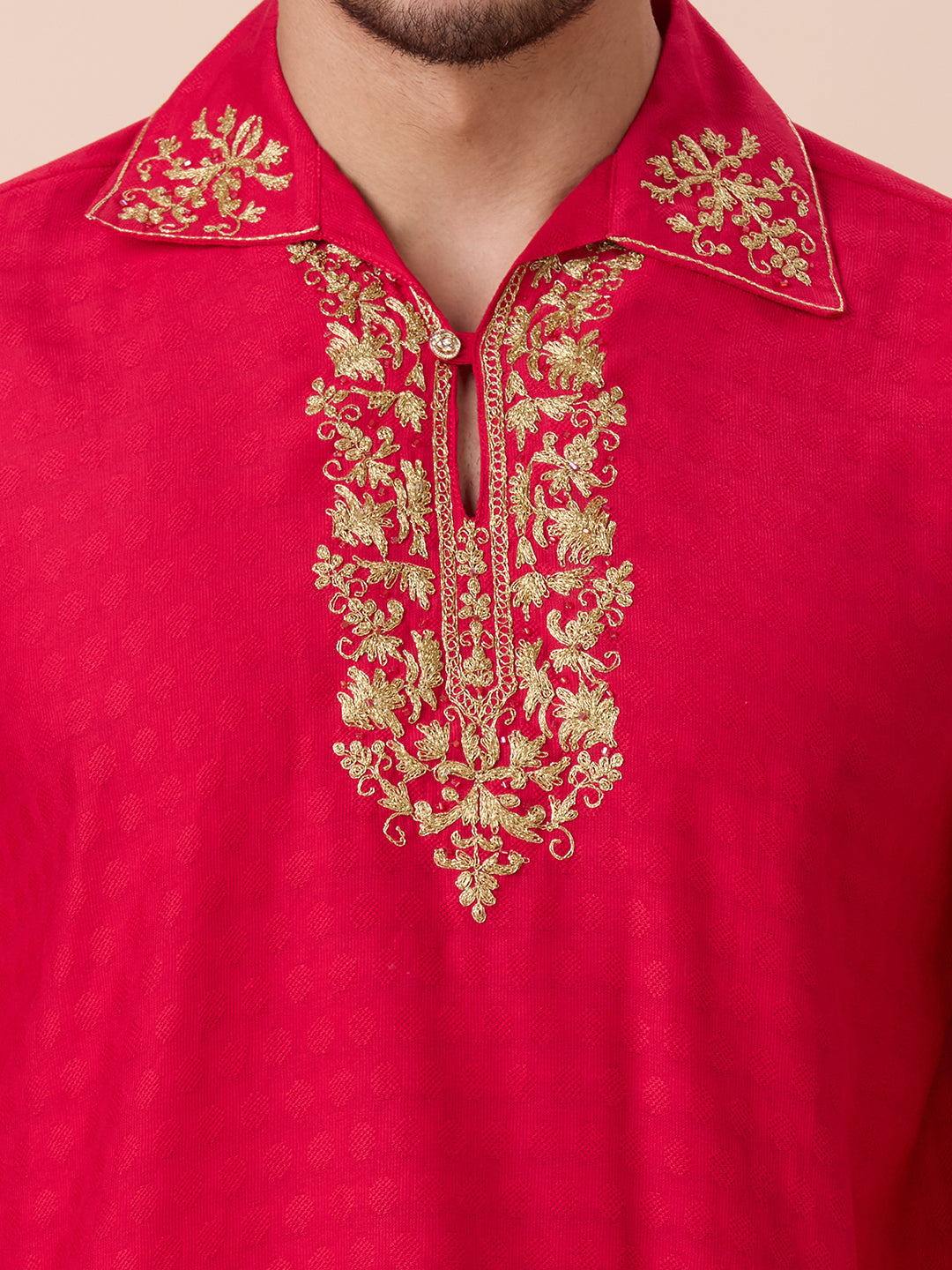 Mens Silk Resham Work Kurta - Roop Darshan