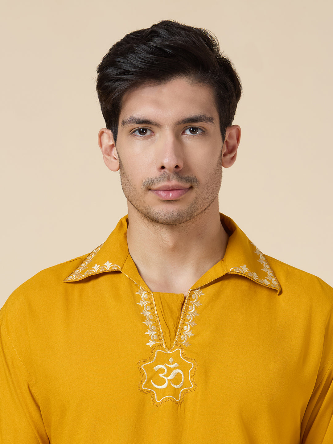 Mens Silk Resham Embroidered Work Kurta - Roop Darshan