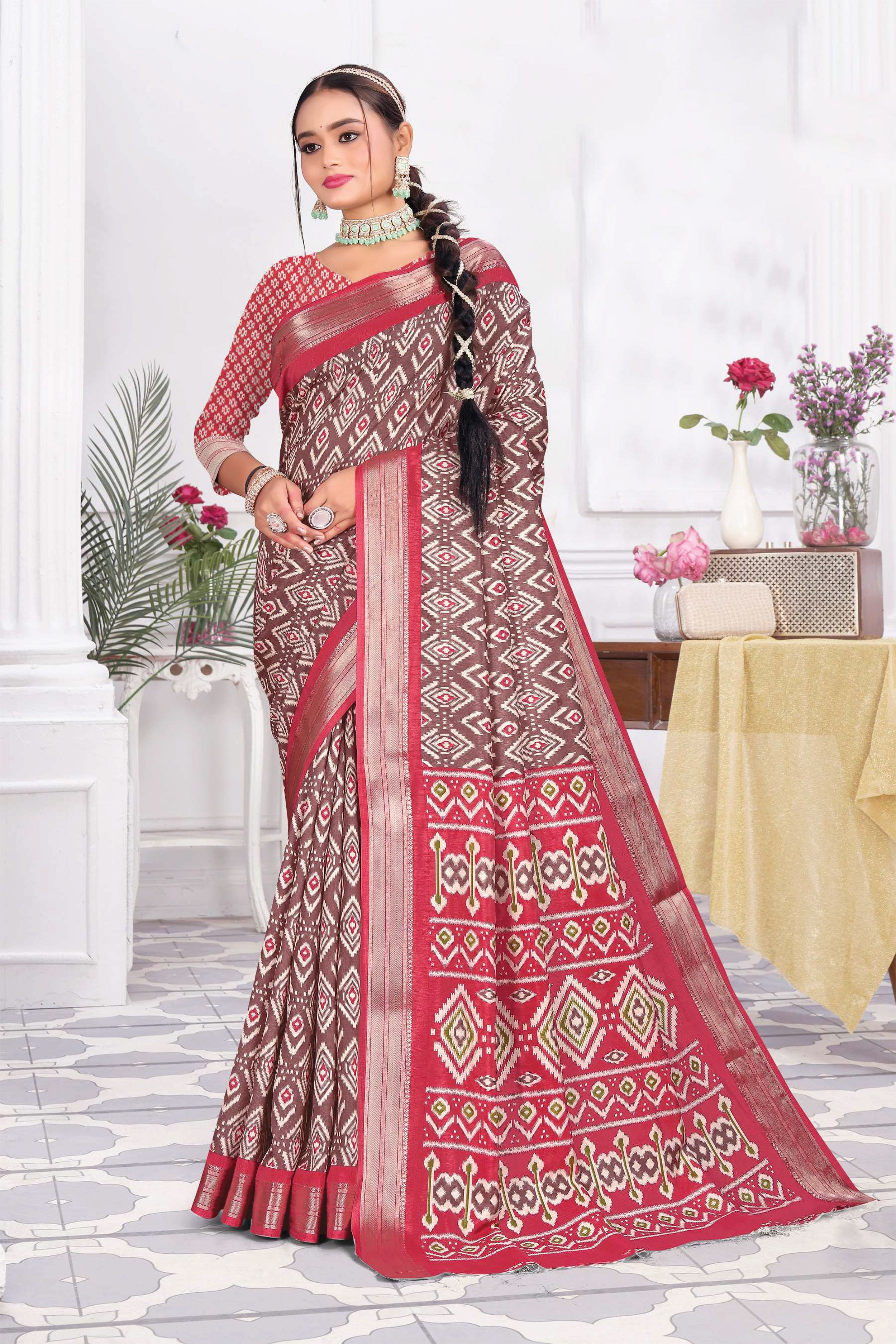 Bella Cotton Silk Printed Saree - Roop Darshan