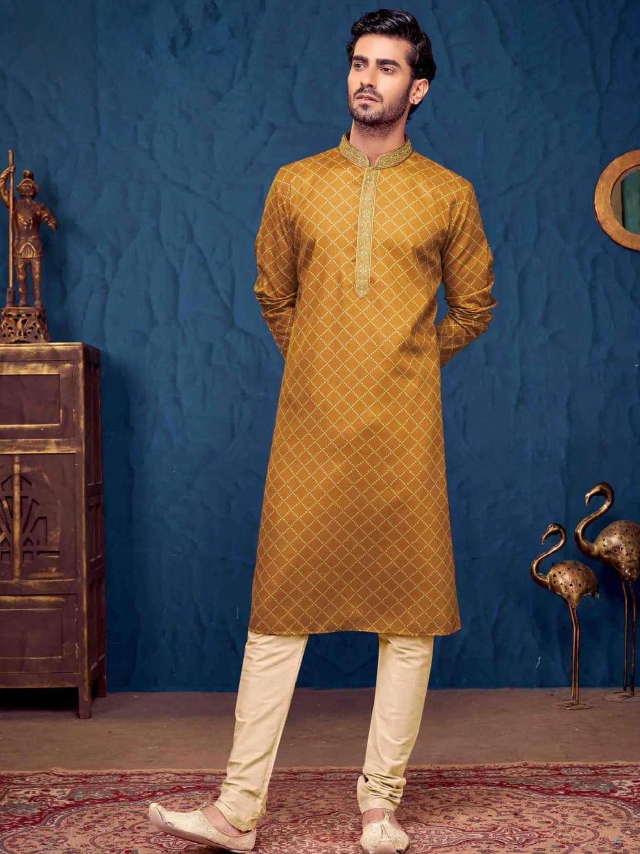 Mens Embroidered Kurta Payjama - Roop Darshan