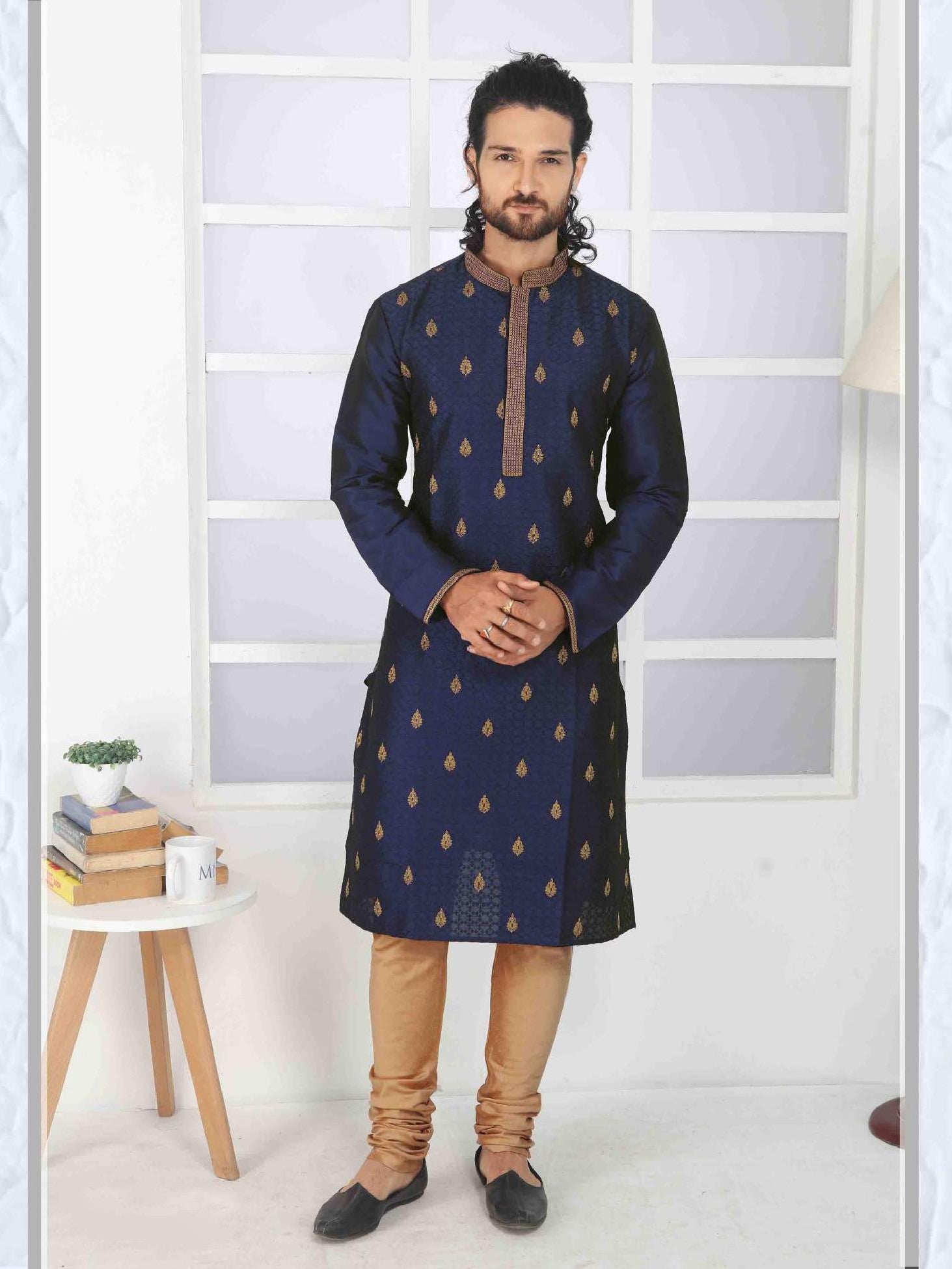 Mens Embroidered Kurta Payjama - Roop Darshan