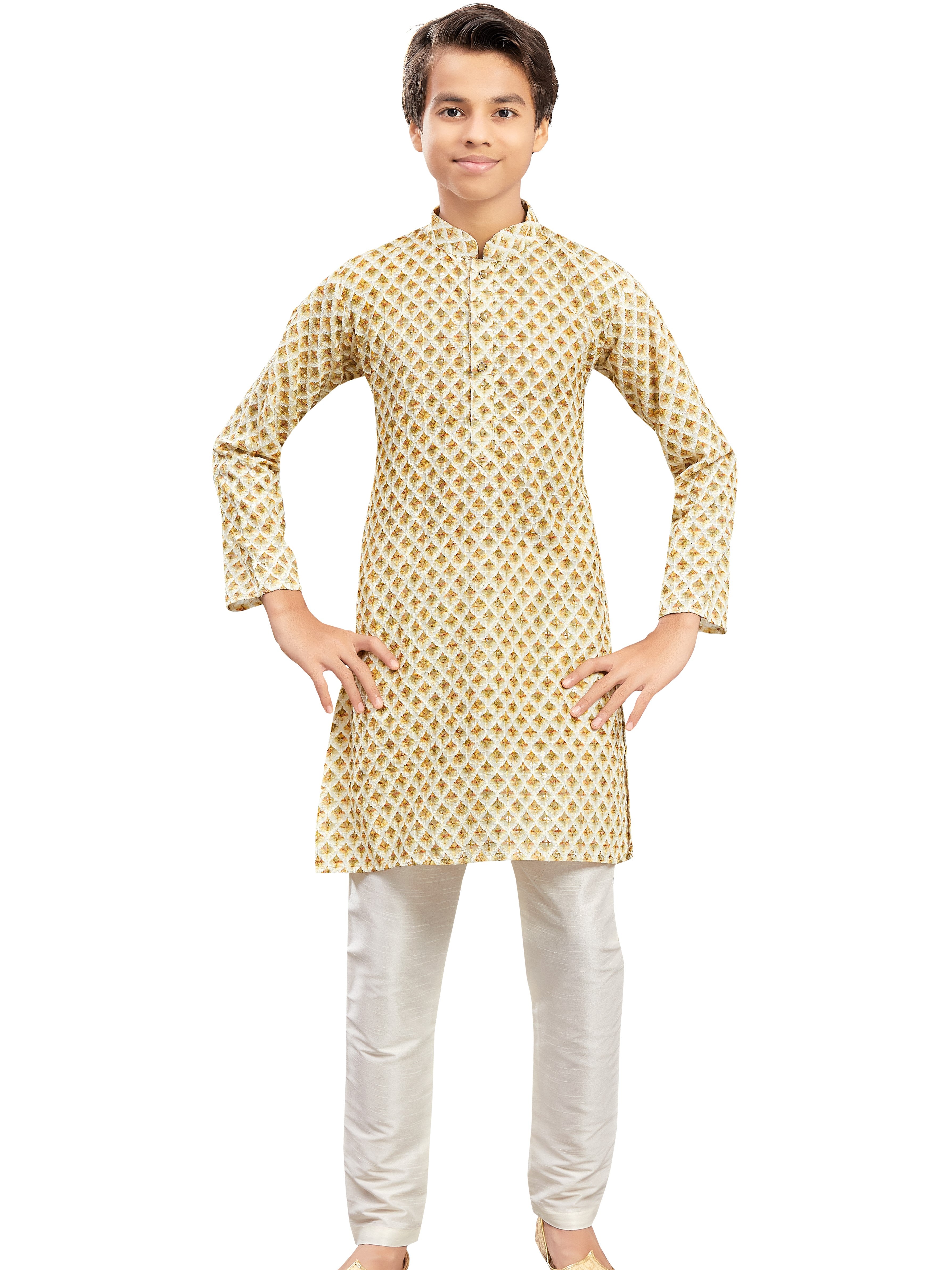 Boys Embroidered Kurta Set - Roop Darshan