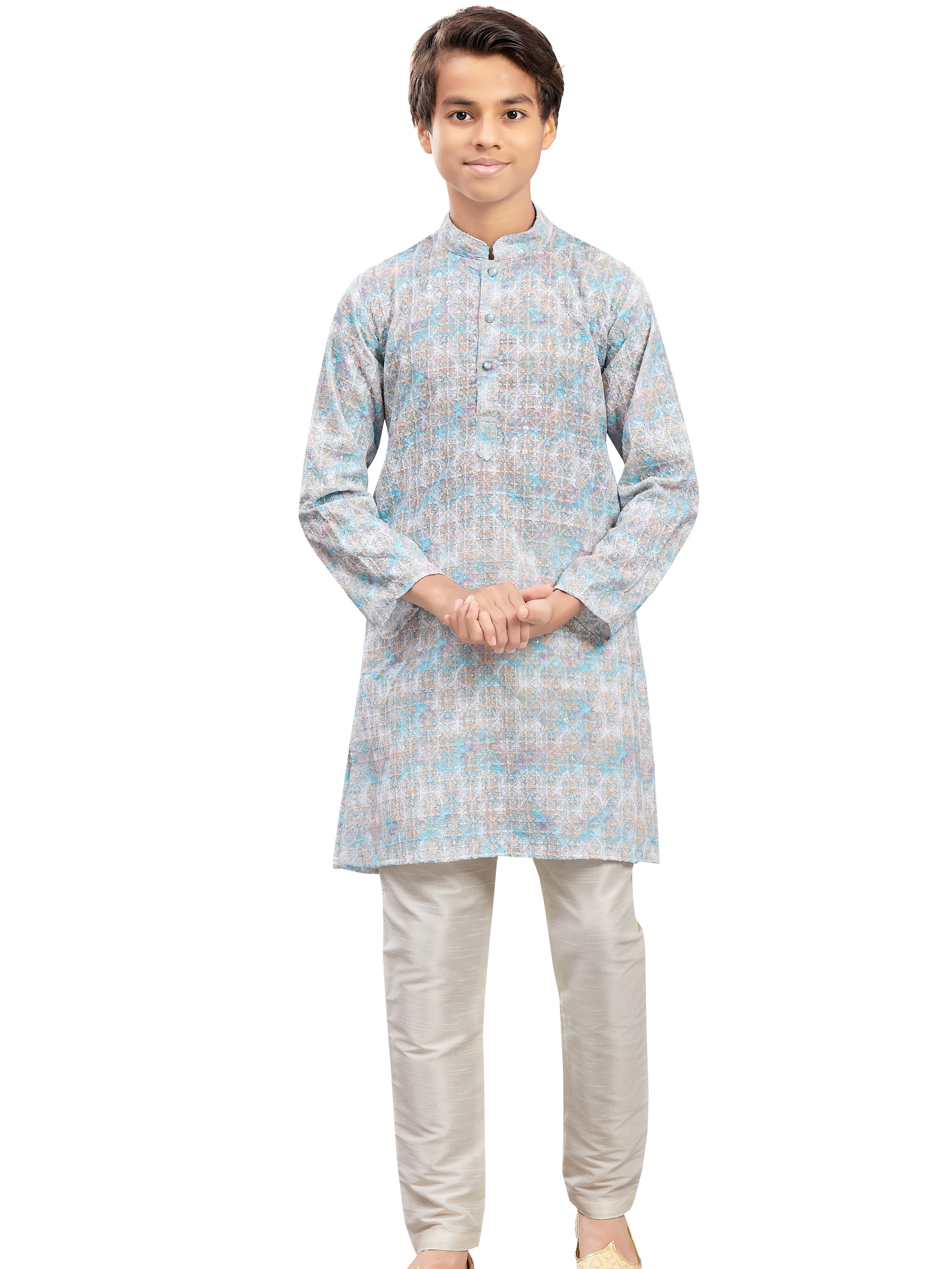 Boys Embroidered Kurta Set - Roop Darshan