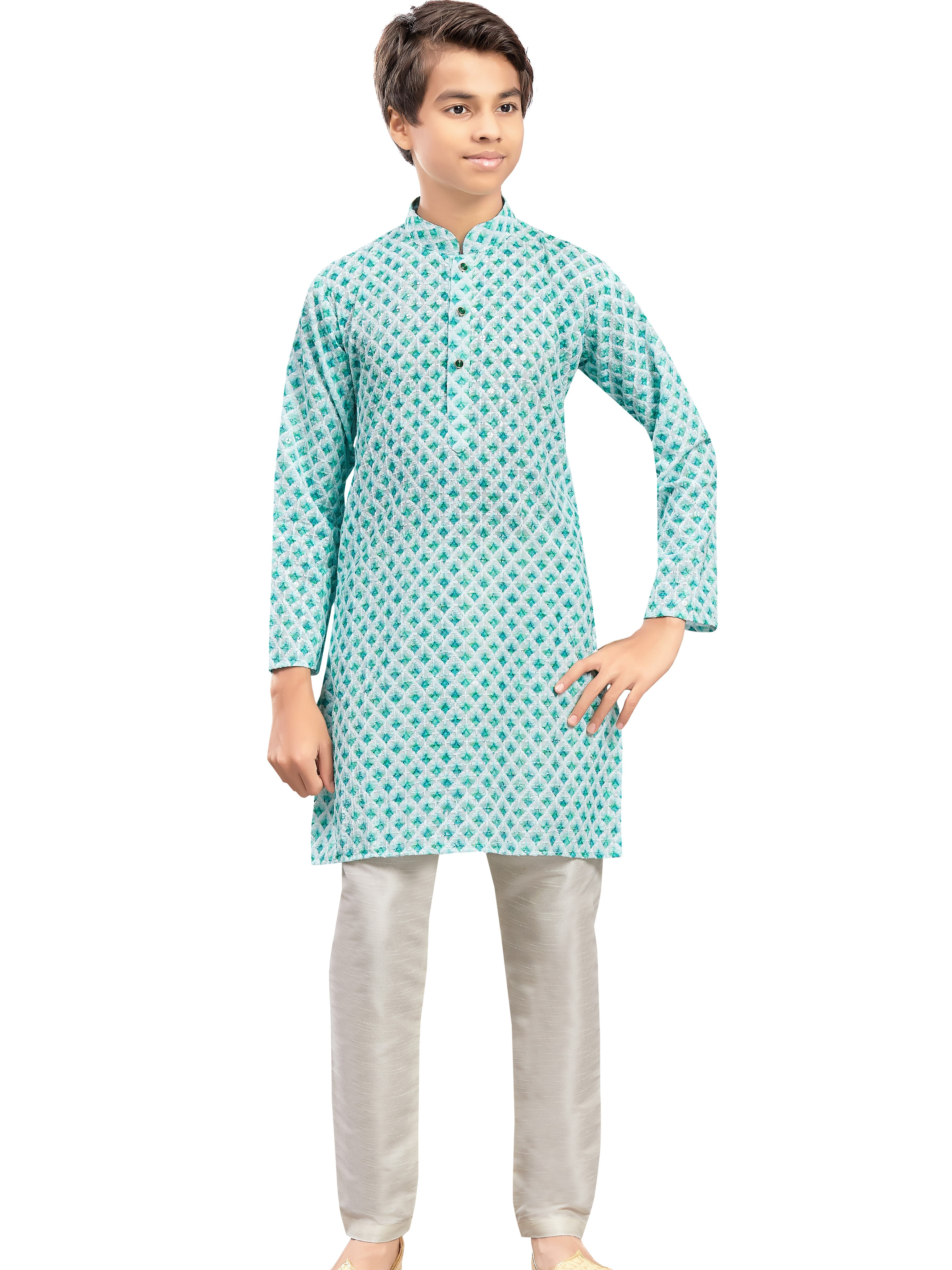 Boys Embroidered Kurta Set - Roop Darshan