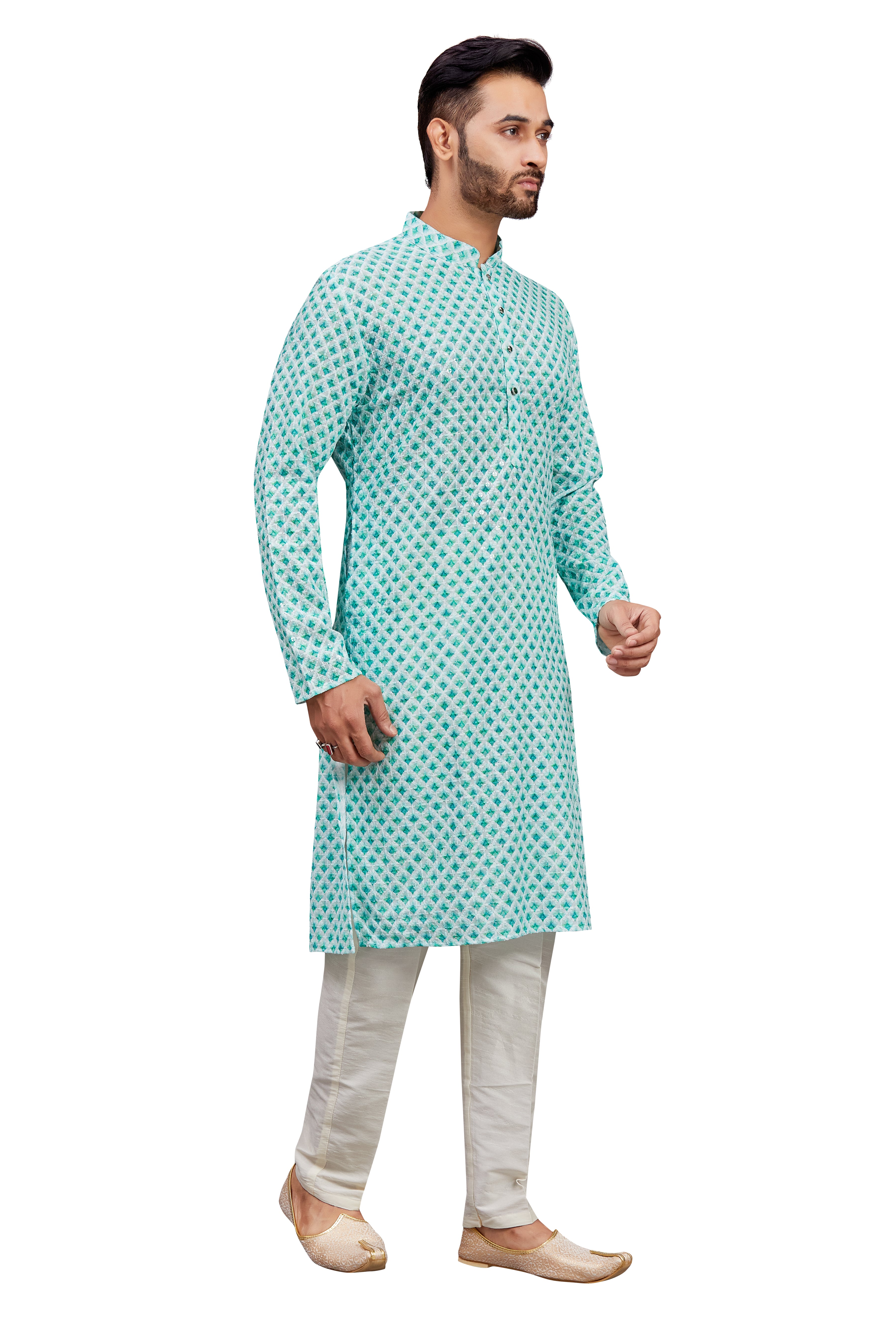 Mens Embroidered Kurta Set - Roop Darshan