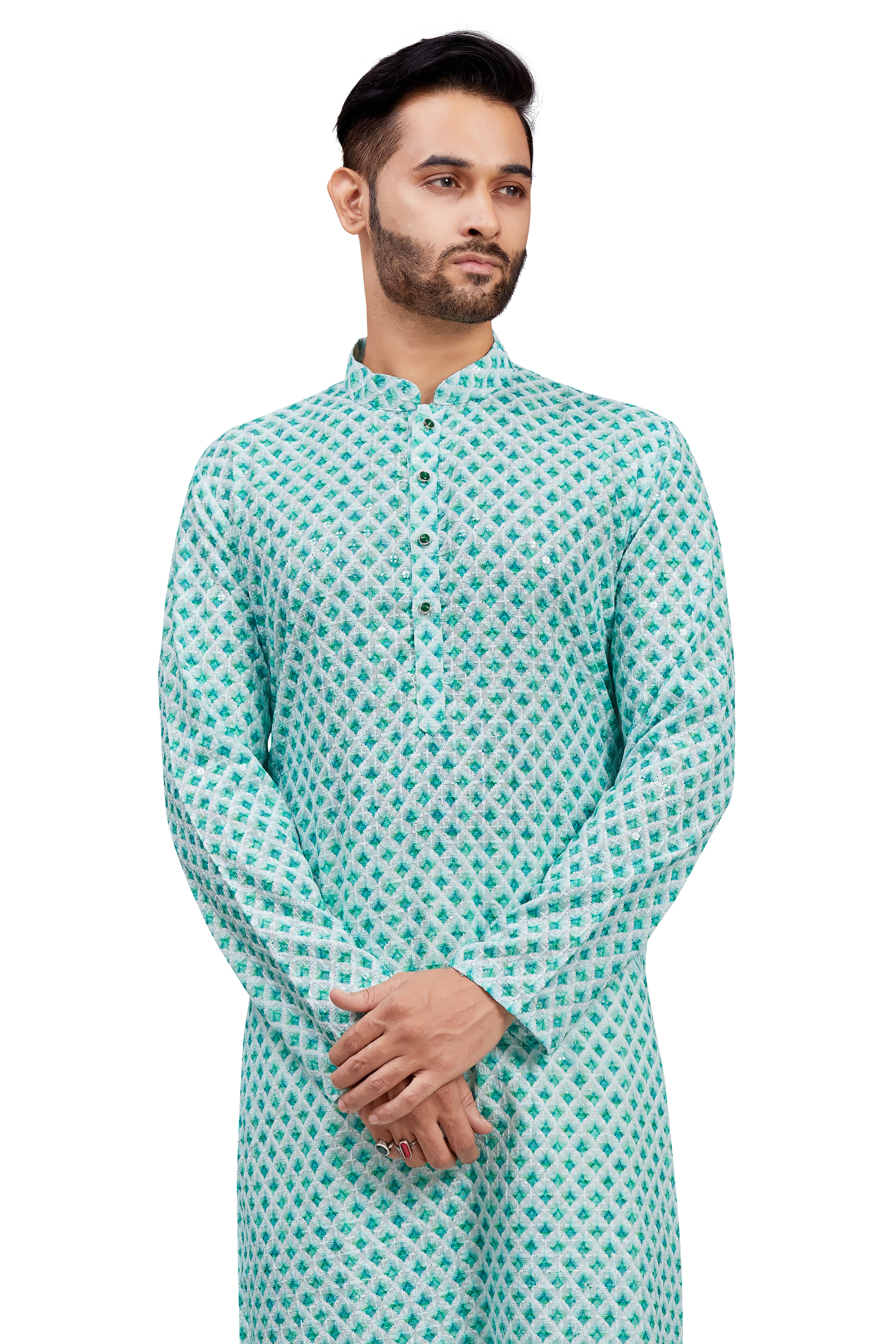Mens Embroidered Kurta Set - Roop Darshan