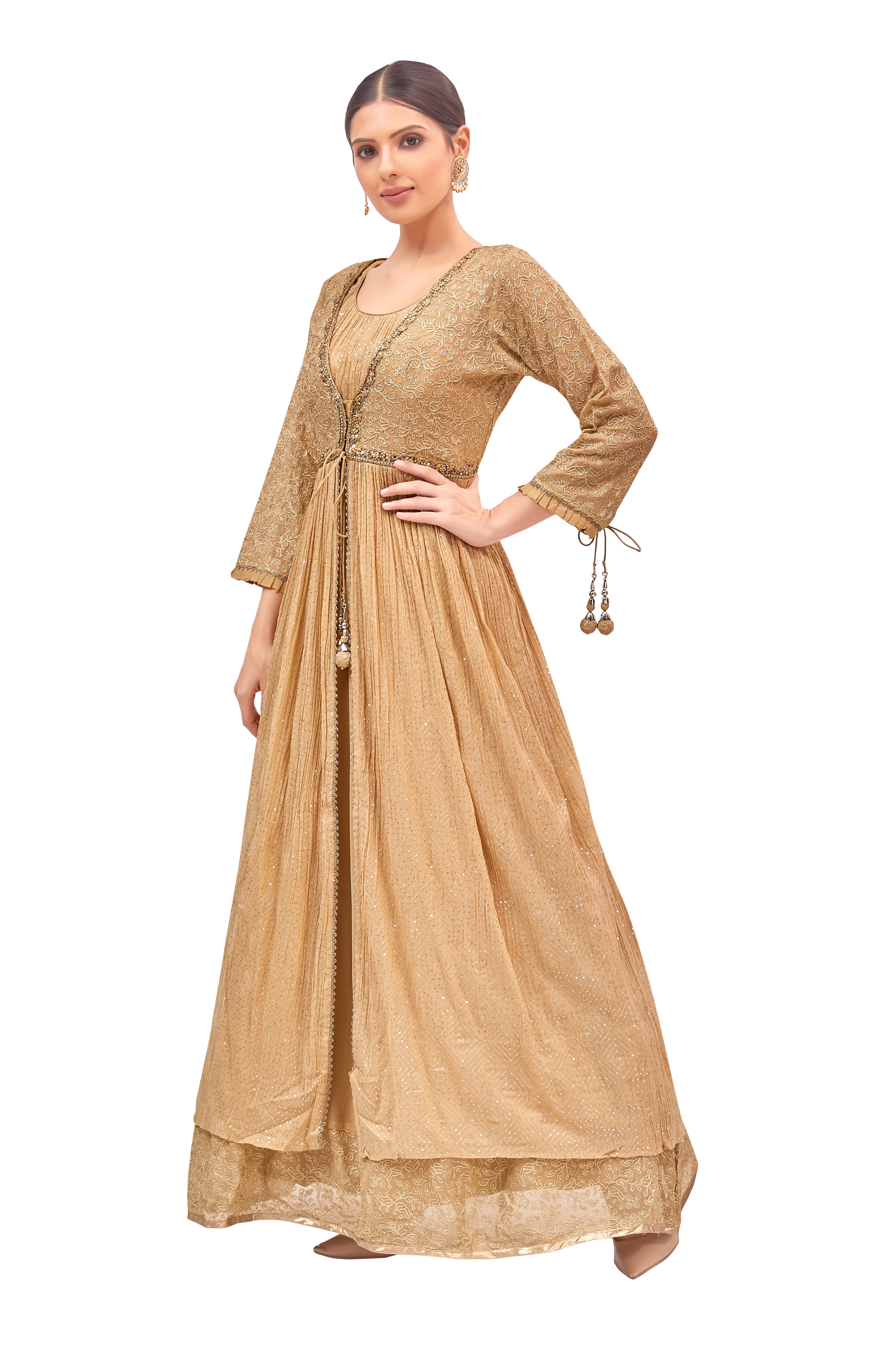 Kinny Gown With Jacket - Roop Darshan