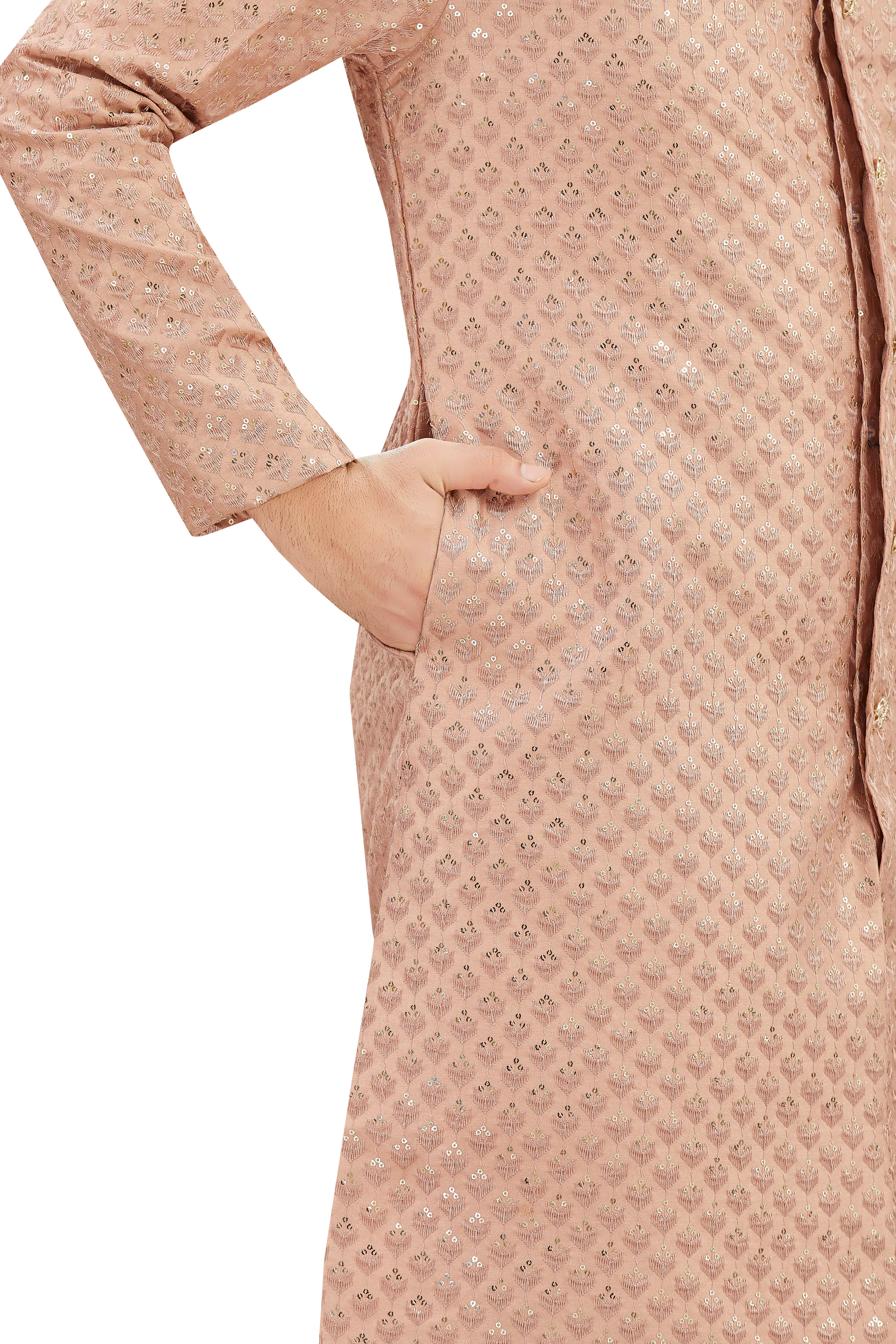 Mens Tiki Resham Embroidered Work Kurta Set