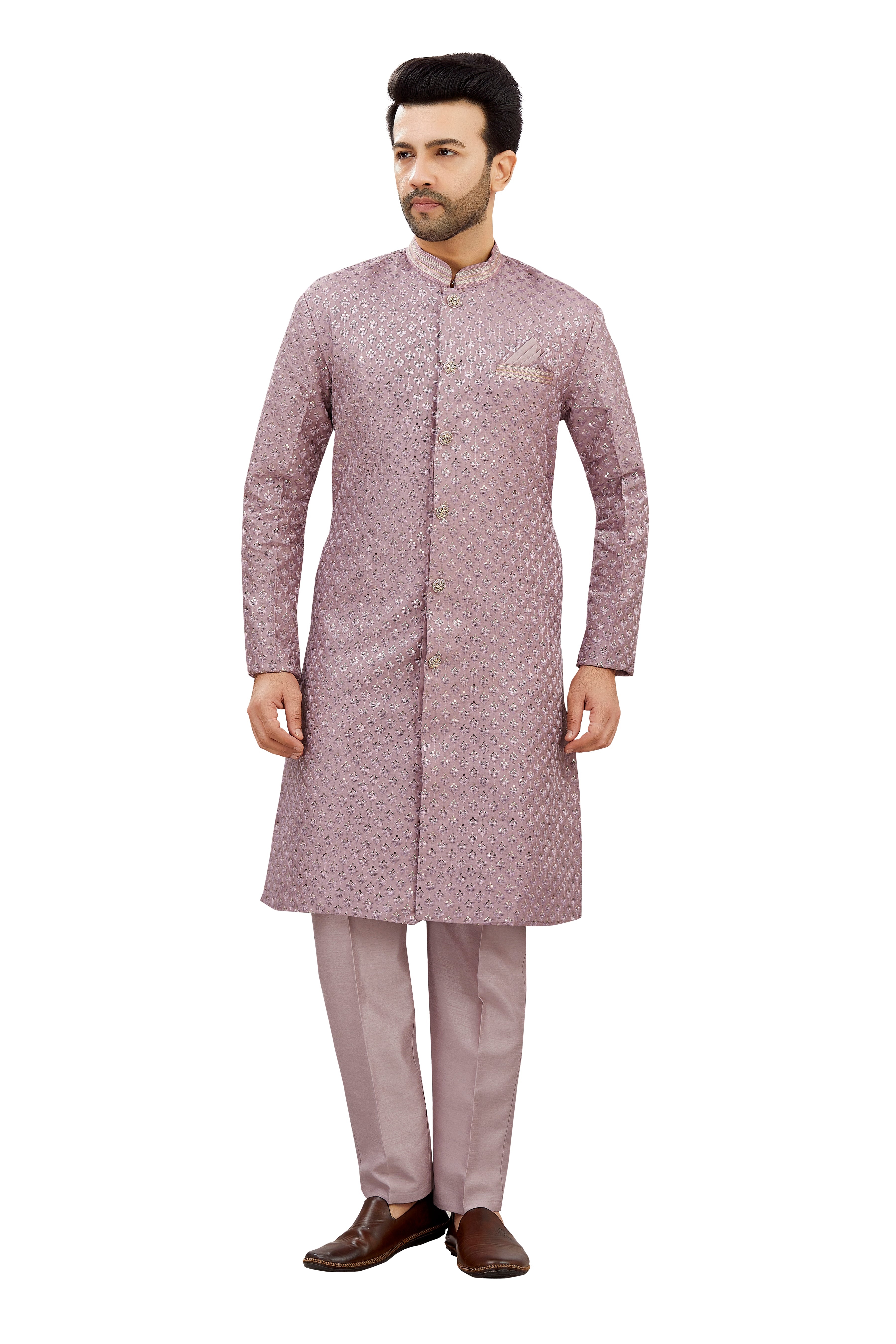 Mens Tiki Resham Embroidered Work Kurta Set